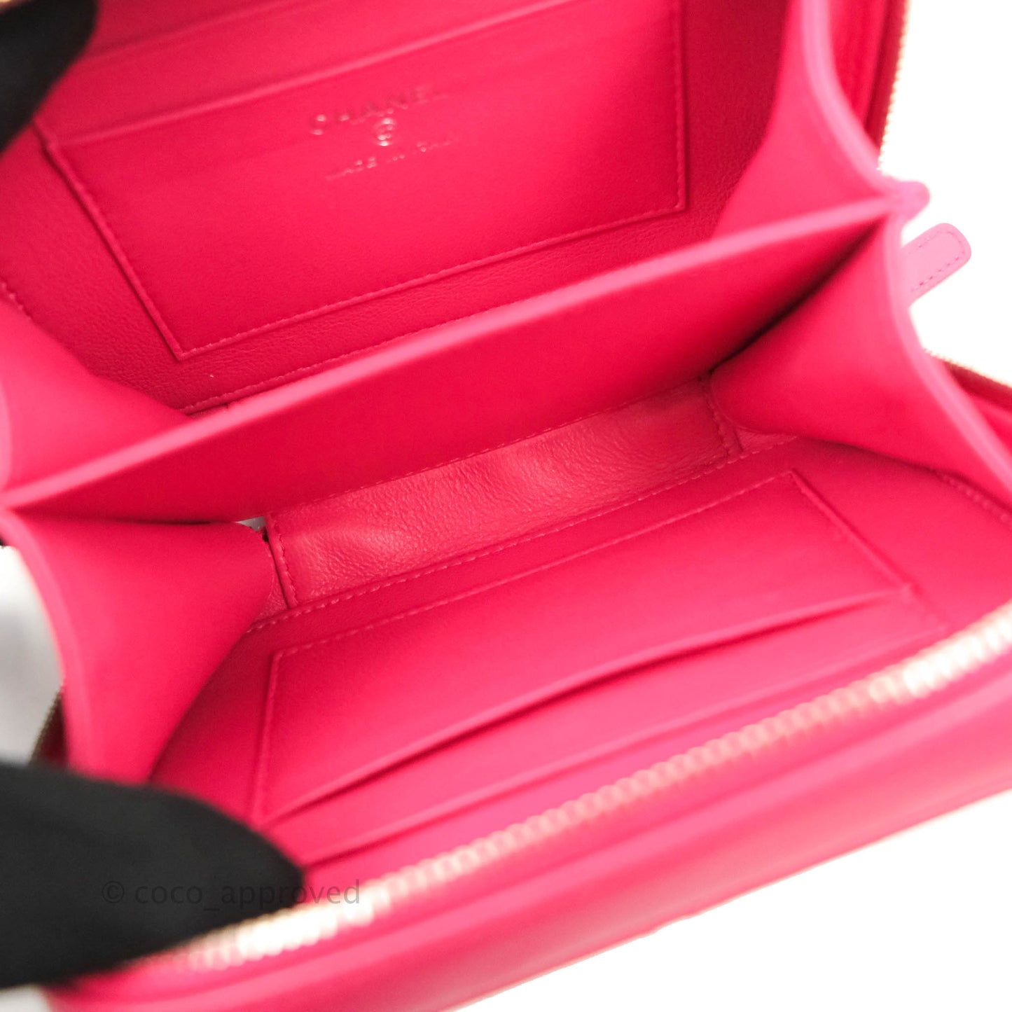 Chanel Mini Quilted Camera Case Pink Lambskin Silver Hardware