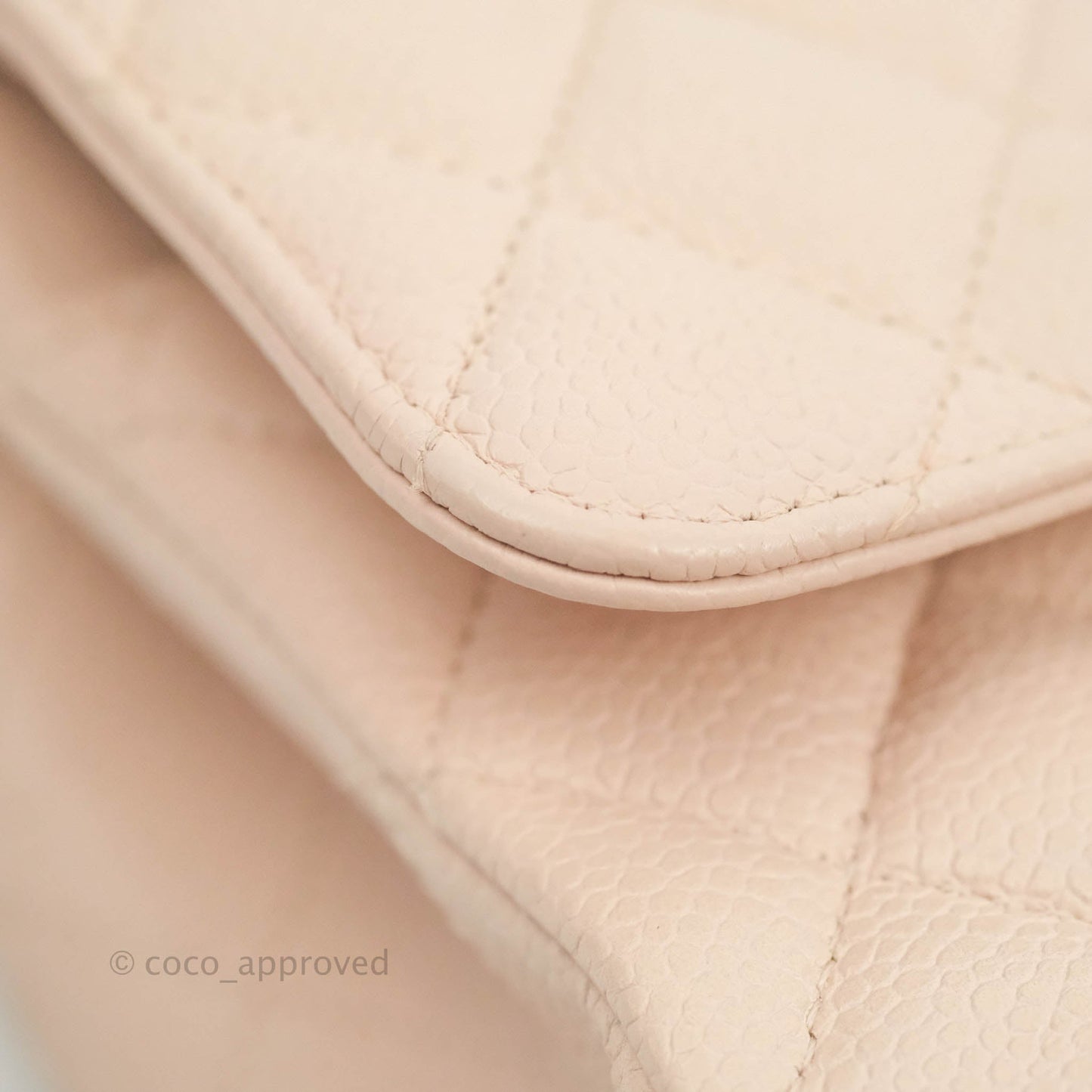 Chanel Classic M/L Medium Flap Quilted Sakura Pink Caviar Silver Hardware