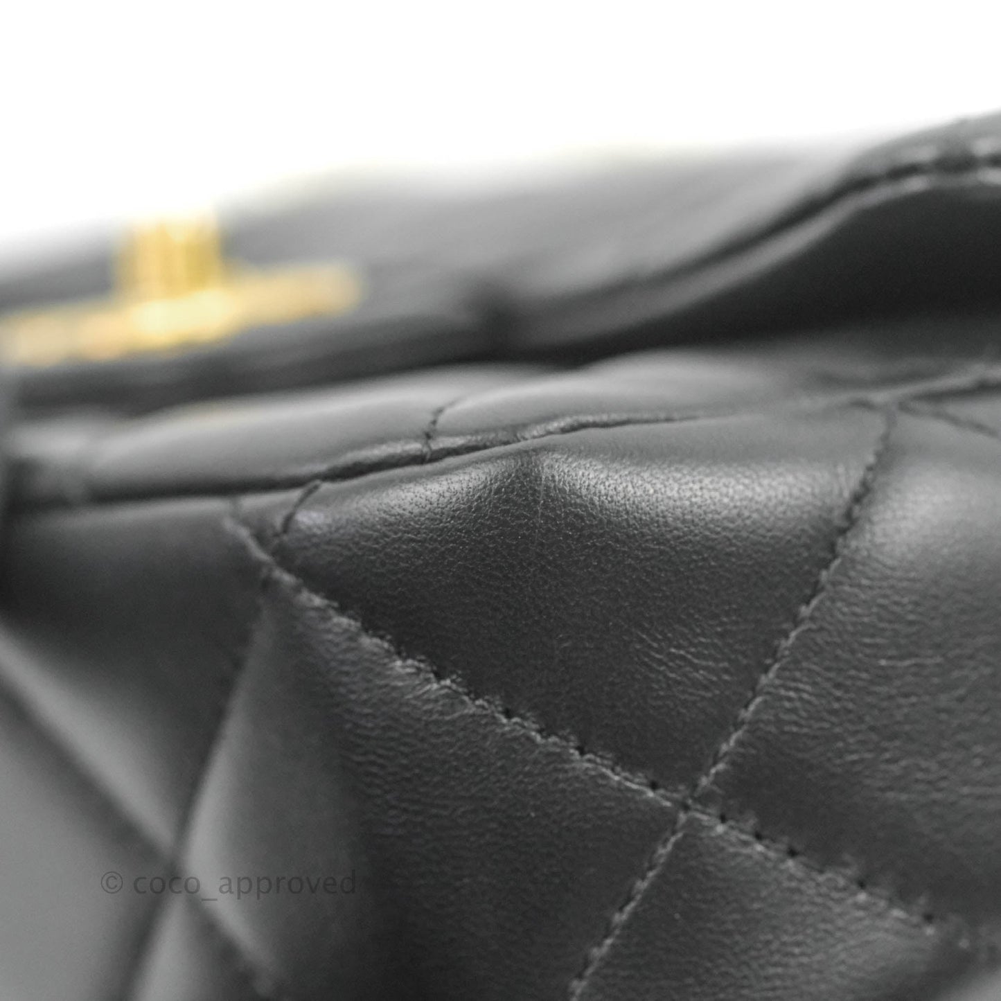 Chanel Quilted My Perfect Mini With Pearl Black Lambskin Gold Hardware