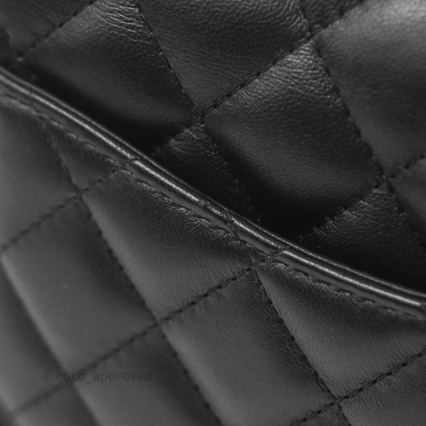 Chanel Quilted Mini Square Black Lambskin Gold Hardware
