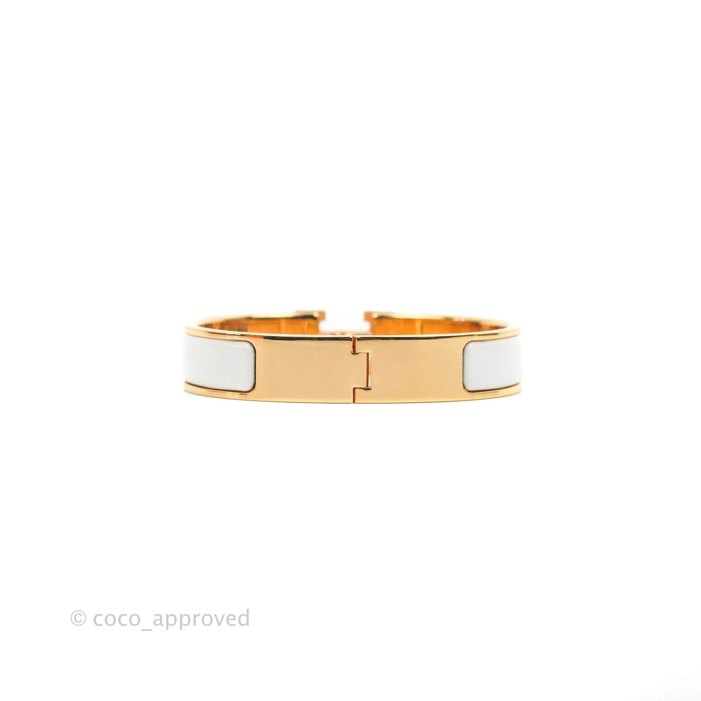 Hermès Clic H Bracelet White Rose Gold PM