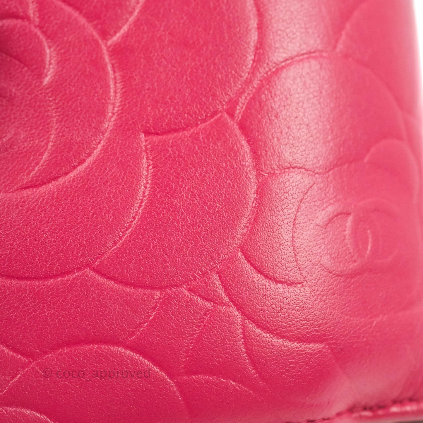 Chanel Wallet in Pink Camellia Embossed Lambskin