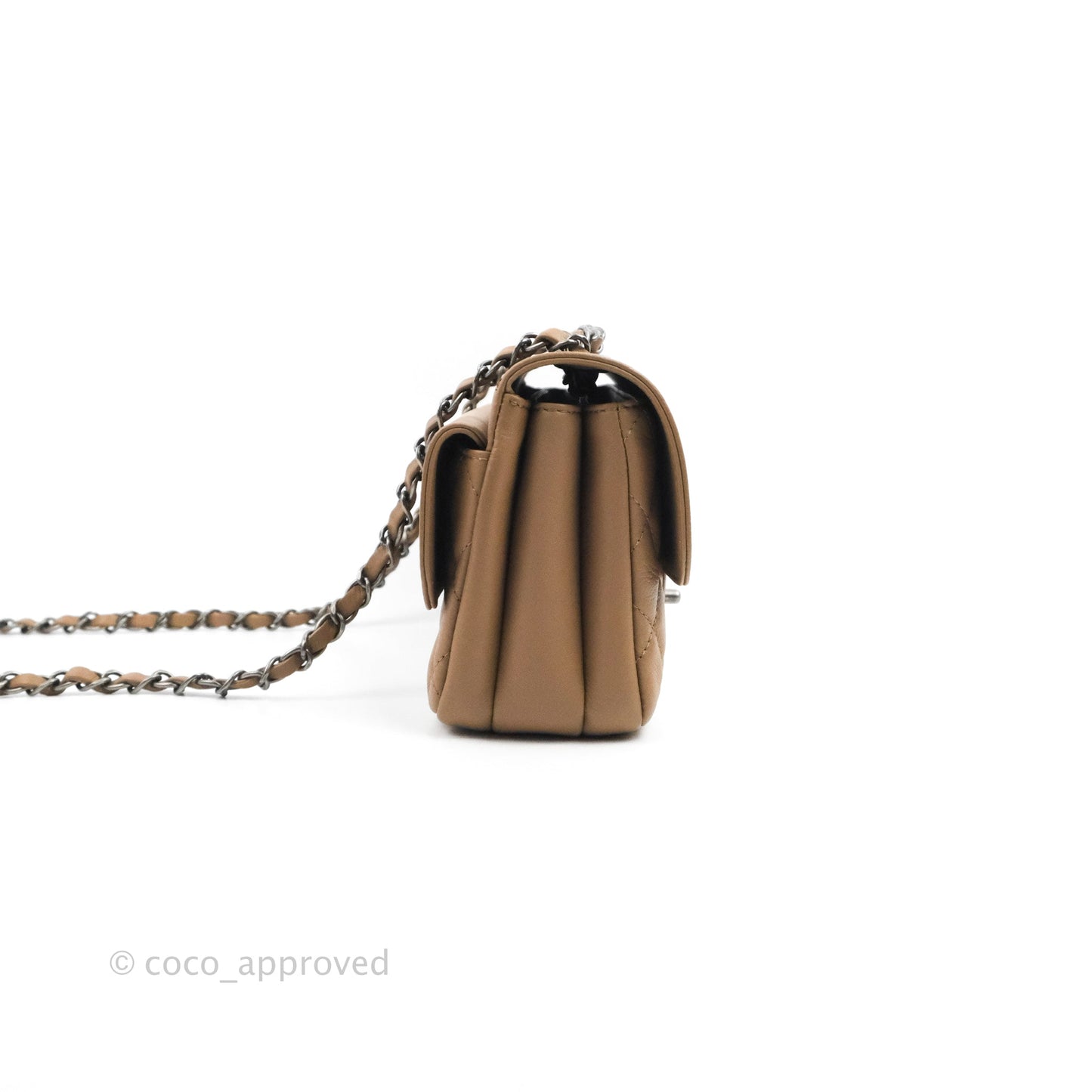 Chanel Flap Bag Dark Beige Caviar Ruthenium Hardware 17B
