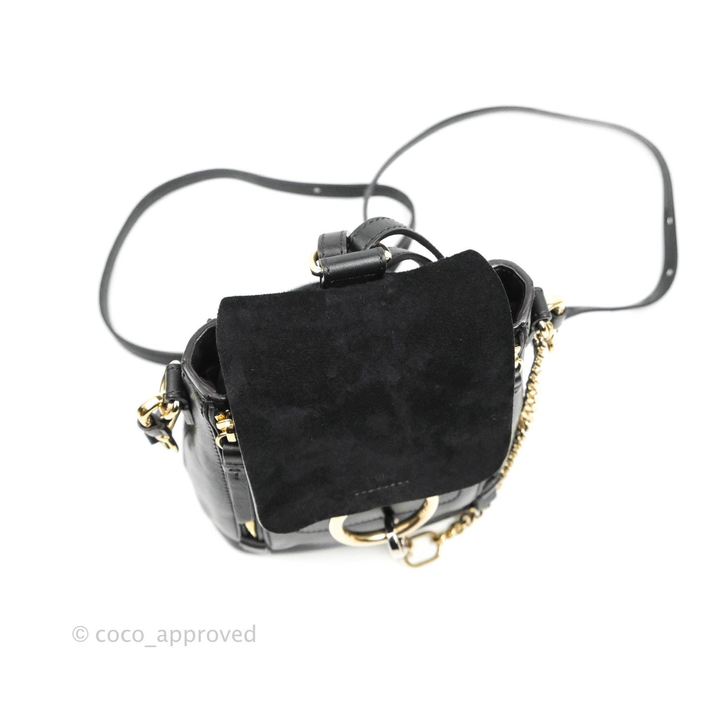 Chloé Small Faye Backpack Black Suede Calfskin