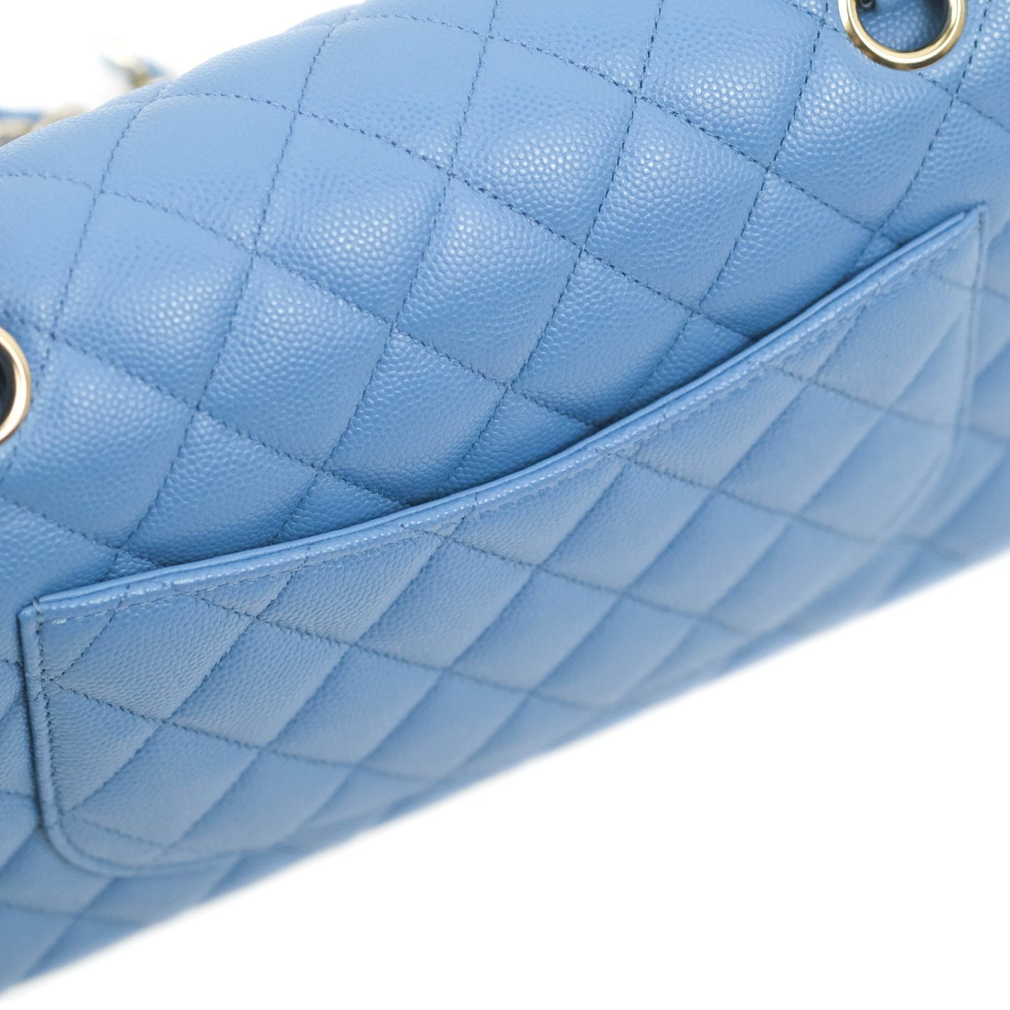 Chanel Small Classic Quilted Flap Blue Caviar Gold Hardware