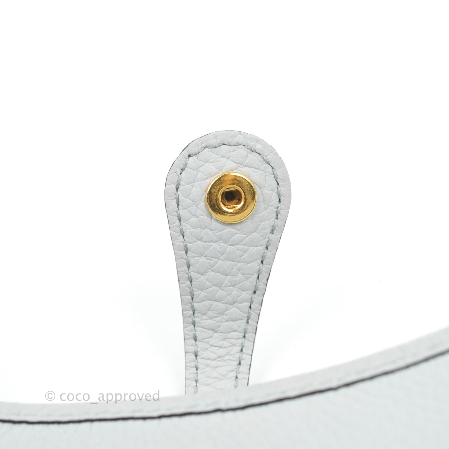 Hermès Mini Evelyne 16 Bleu Pale 08 Clemence/ Gris Etain 8F Gold Hardware