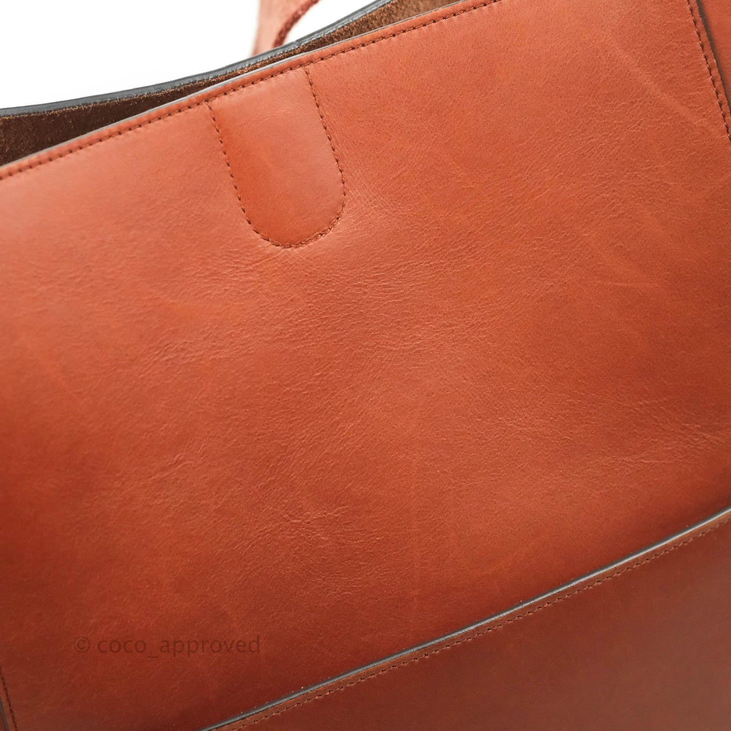 Celine Sangle Bucket Bag Calfskin Brick Red Gold Hardware