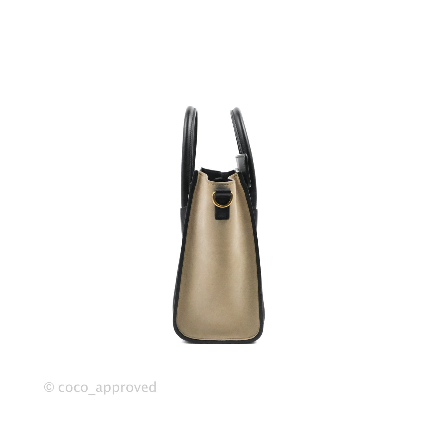 Celine Nano Luggage Bag Tricolour Dune/White/Black Grained Calfskin