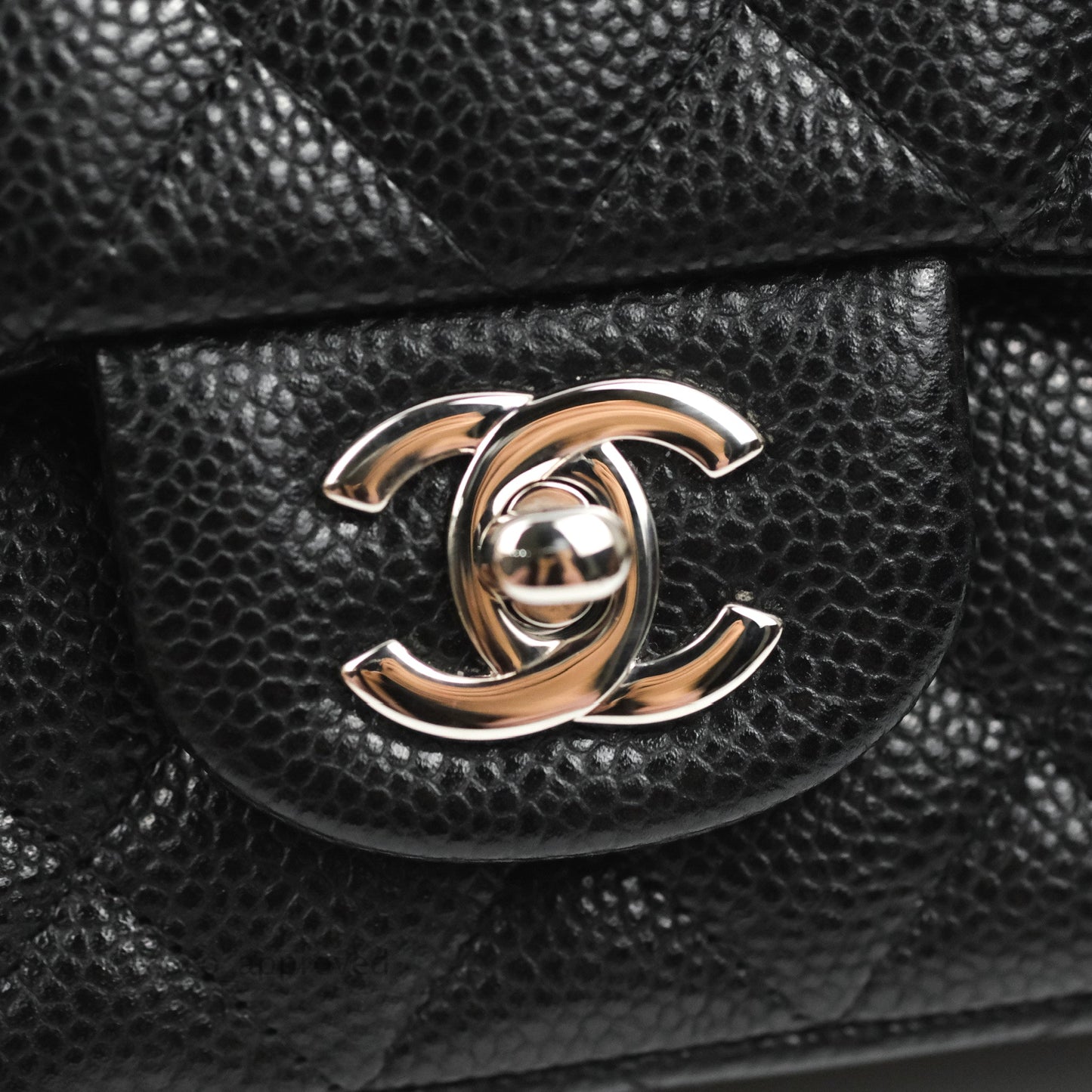 Chanel Quilted Mini Rectangular Black Caviar Silver Hardware