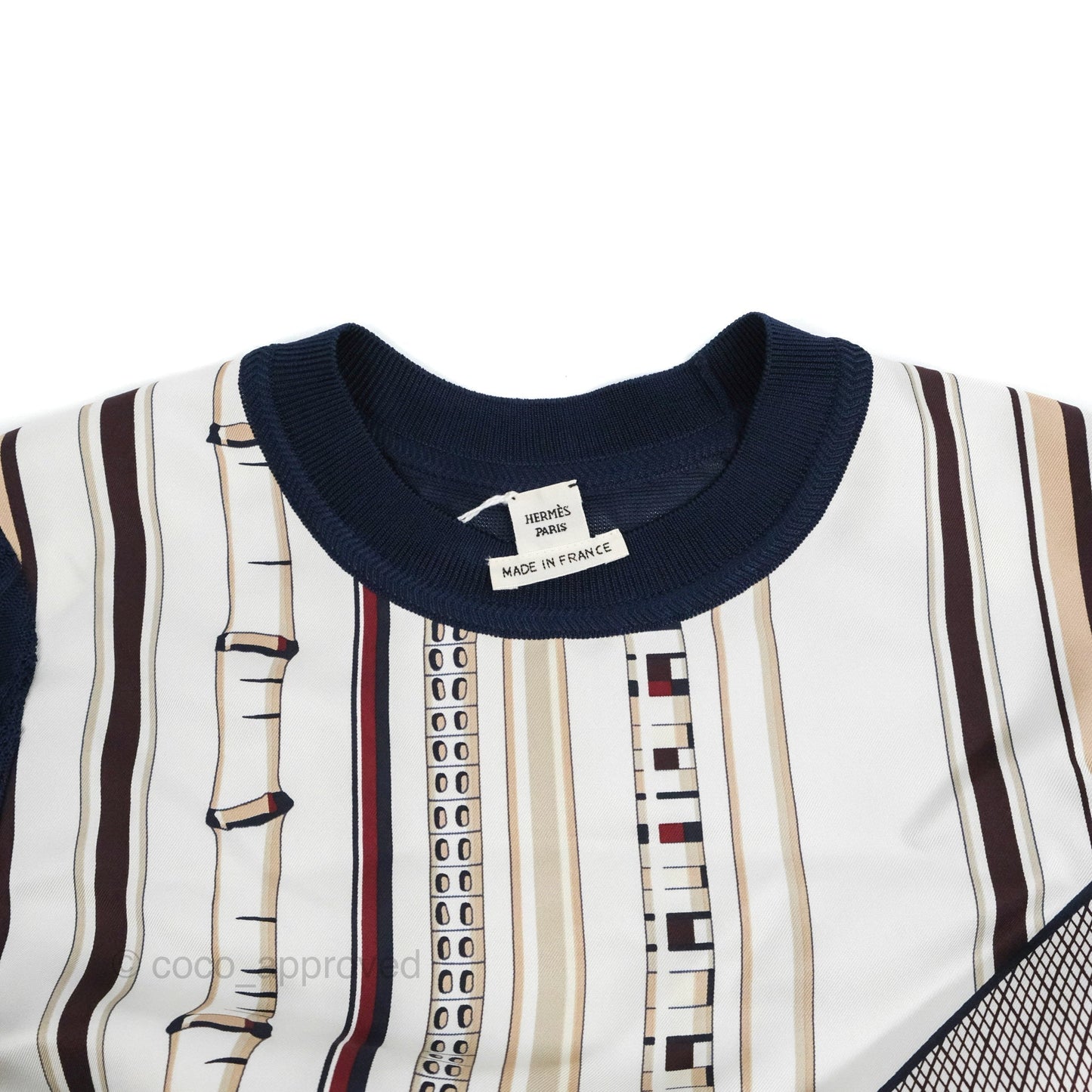 Hermes "Cannes et Cannes" Long-sleeve Twillaine Sweater Size 34
