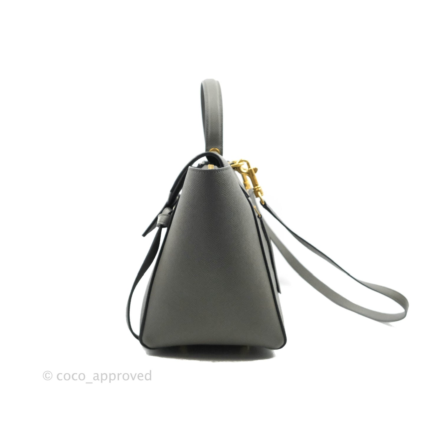 Celine Mini Belt Bag Grey Grained Calfskin Gold Hardware