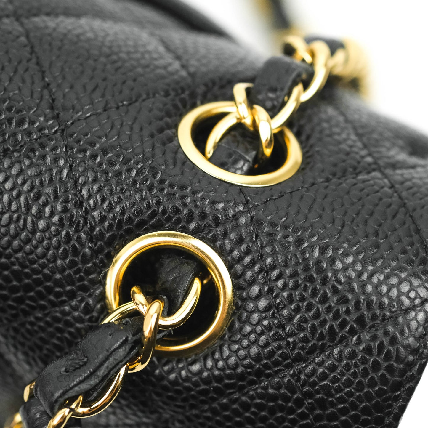 Chanel Classic M/L Medium Double Flap Black Caviar 24k Gold Hardware