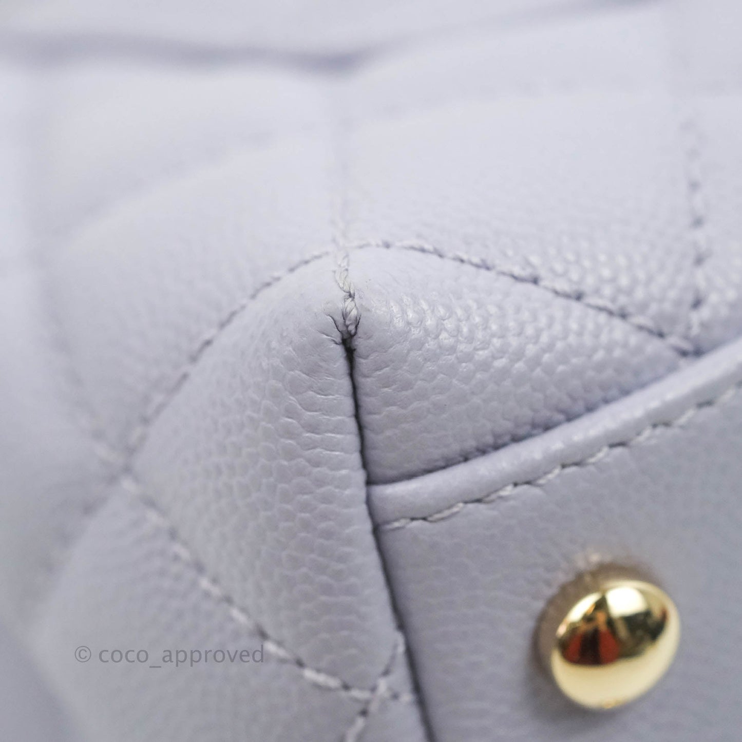 Chanel Mini Coco Handle Quilted Lilac Caviar Gold Hardware