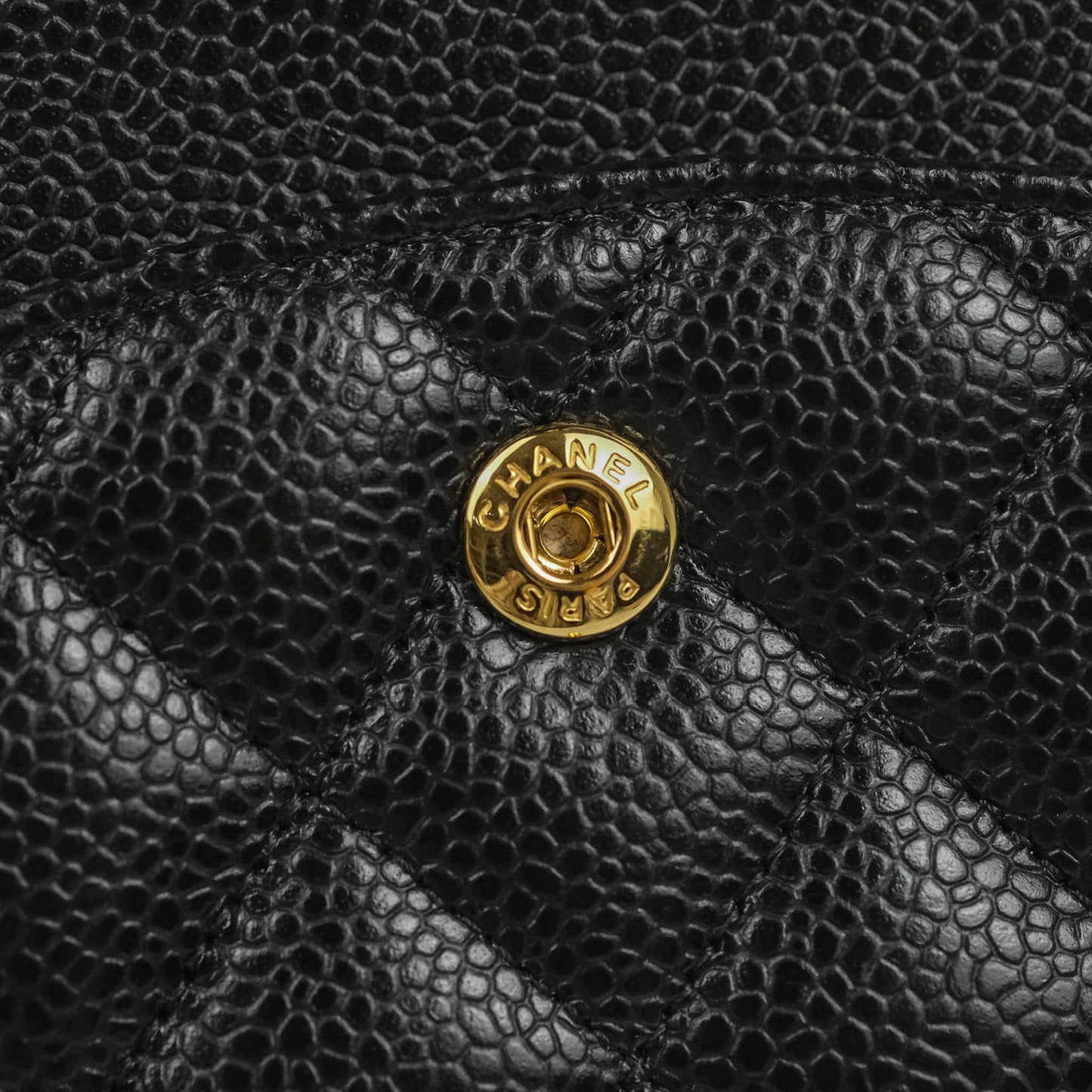 Chanel Classic M/L Medium Double Flap Black Caviar Gold Hardware