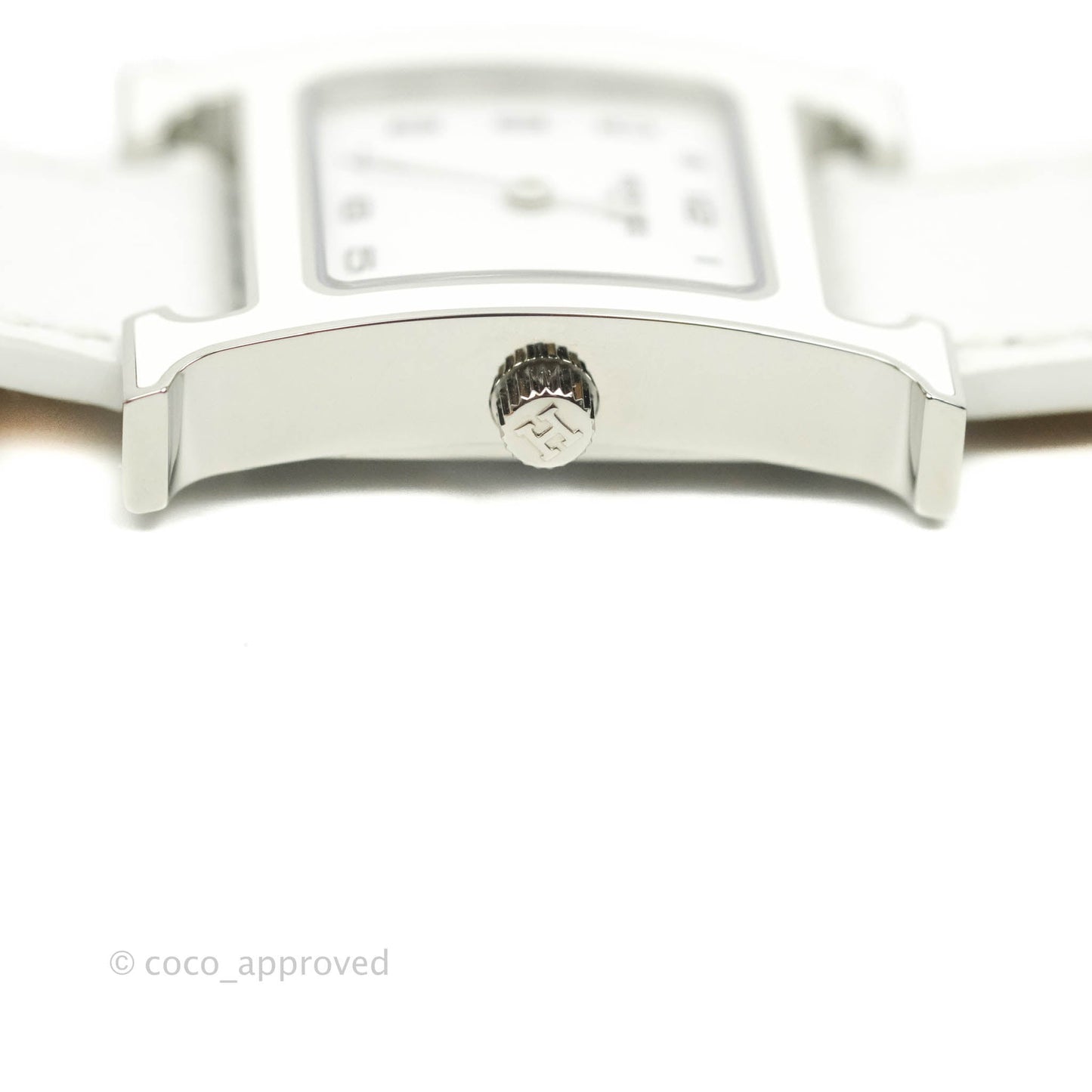 Hermès Heure H PM White Epsom Strap