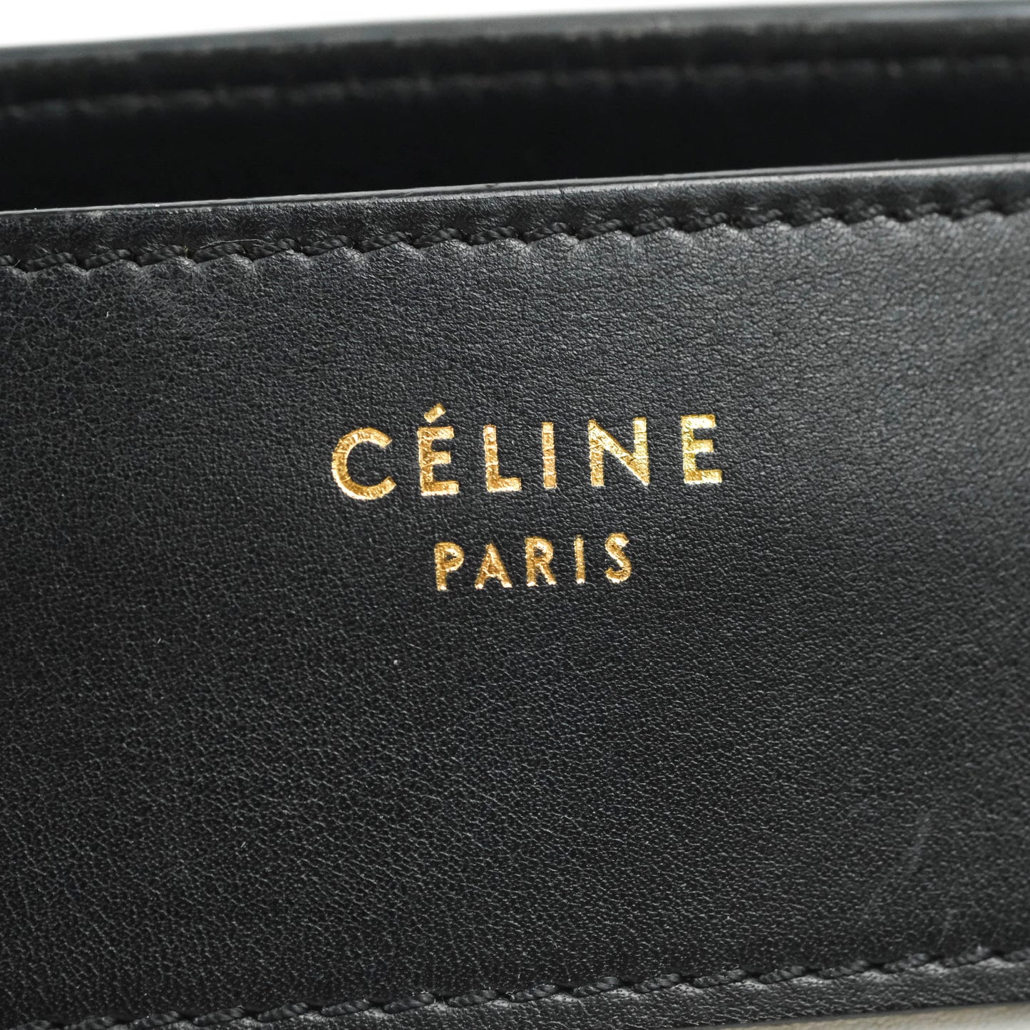 Celine Mini Luggage Bag Black/White/Brown Calfskin