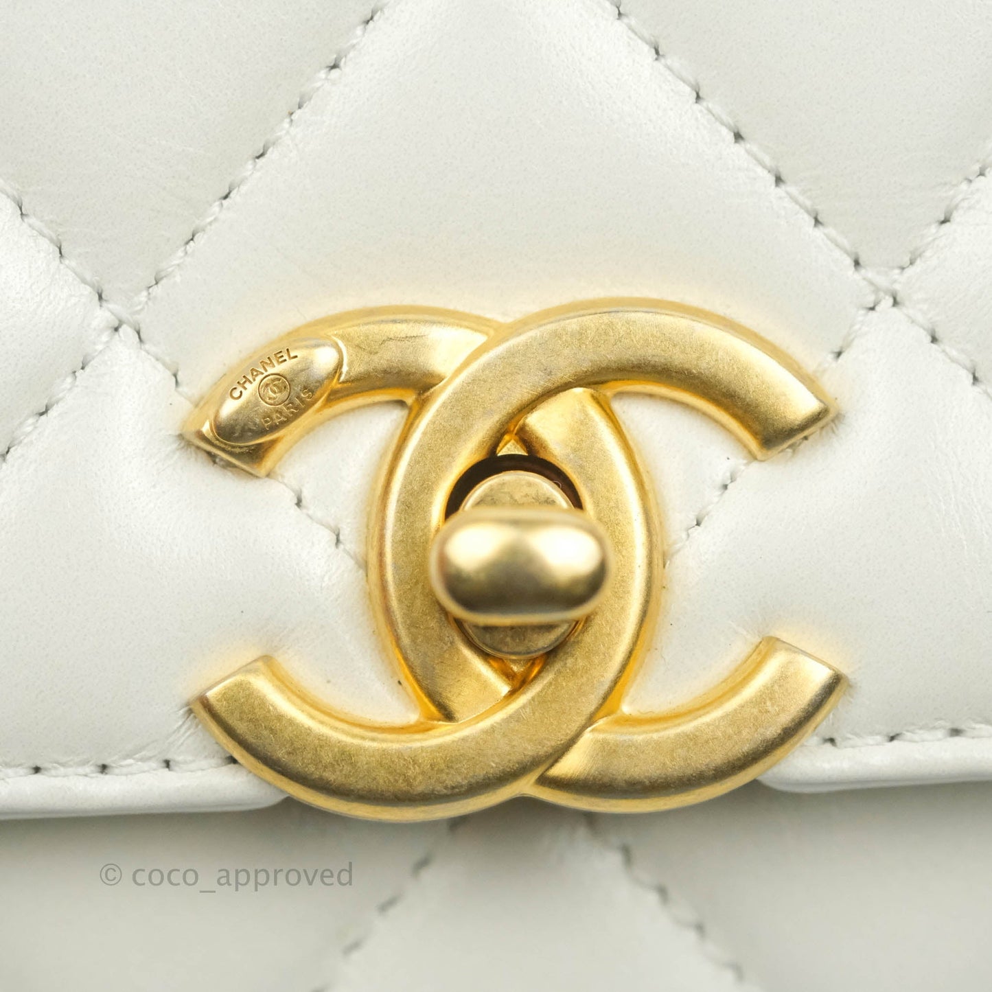 Chanel Quilted Mini Perfect Fit Adjustable White Calfskin Gold Hardware