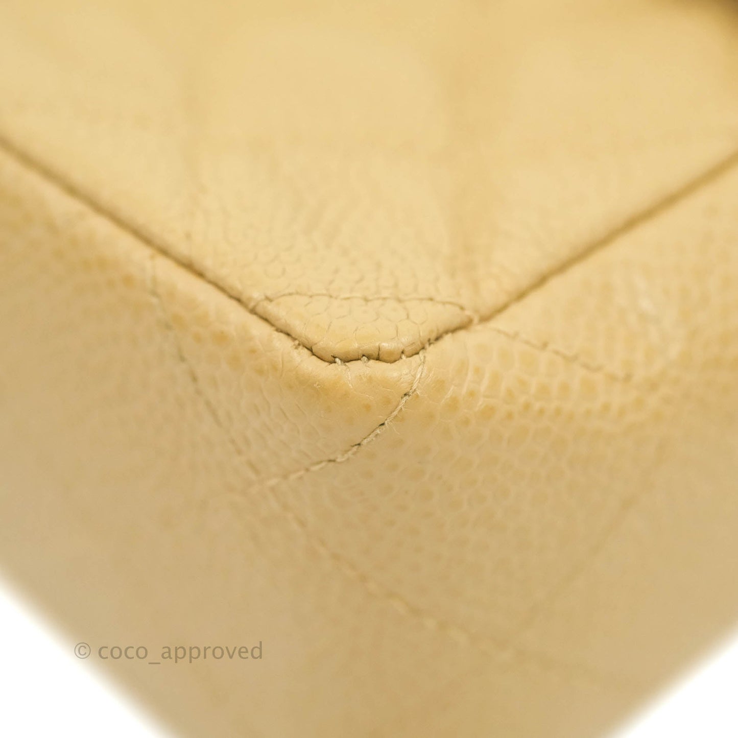 Chanel Vintage Quilted Mini Square Dark Beige Caviar 24K Gold Hardware