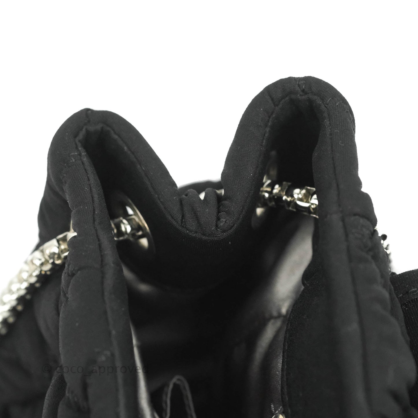 Chanel Black Jersey Bubble Quilt Accordion Flap Bag Silver Hardware
