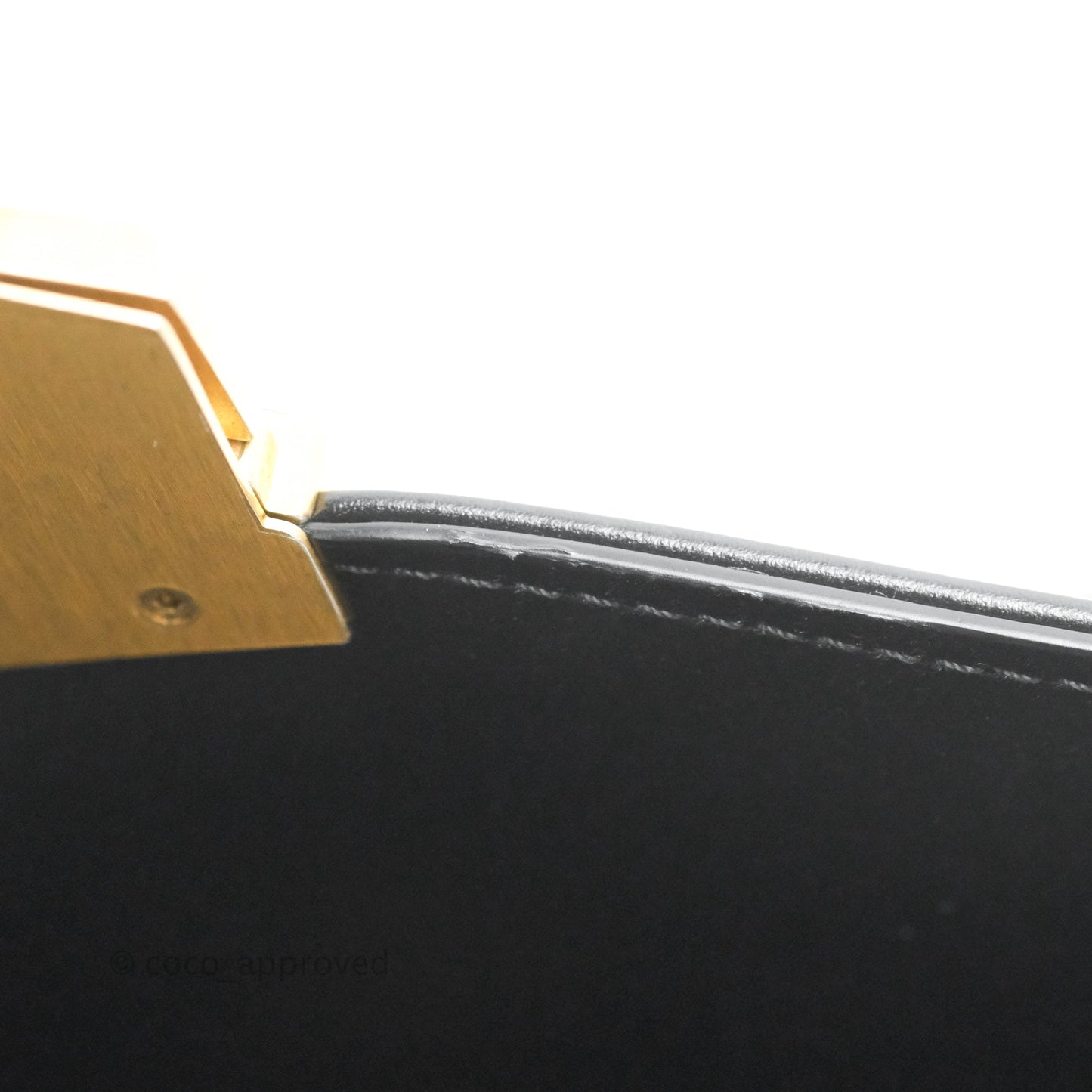 Chanel Medal Envelope Flap Bag Chevron Black Calfskin Aged Gold Hardware