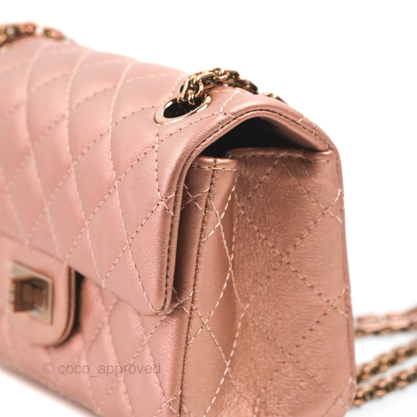 Chanel Mini Reissue 224 Metallic Calfskin Rose Gold