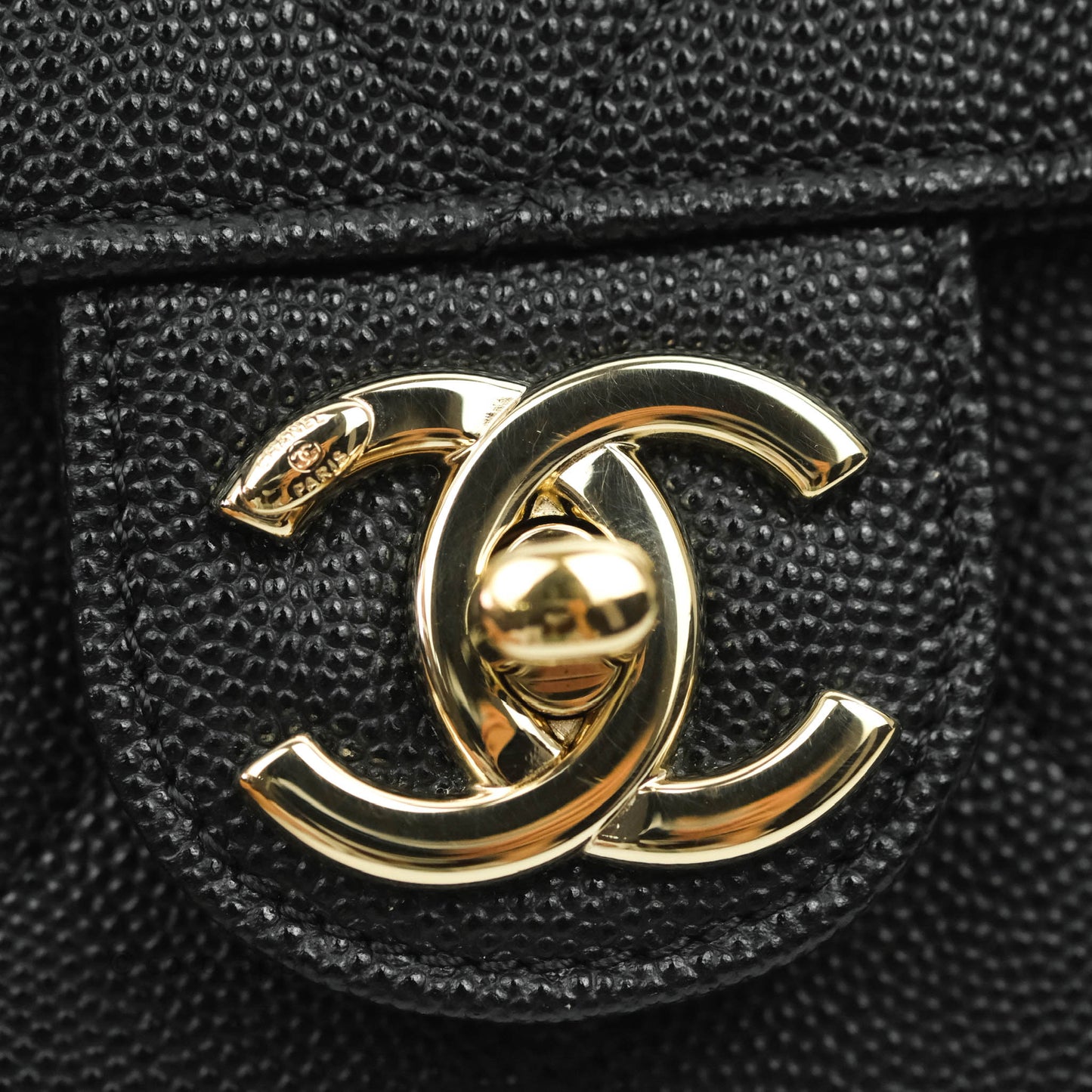 Chanel Quilted Small Like The Wallet Flap Black Caviar Light Gold Hardware 22C