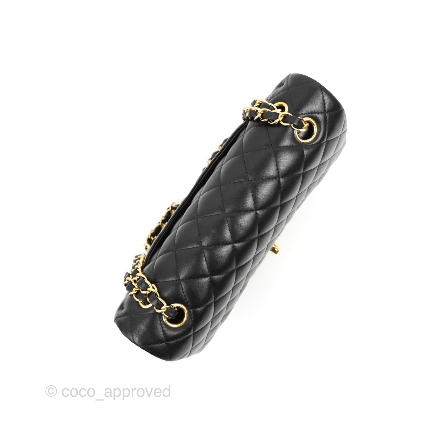 Chanel Classic M/L Medium Flap Quilted Black Lambskin Gold Hardware