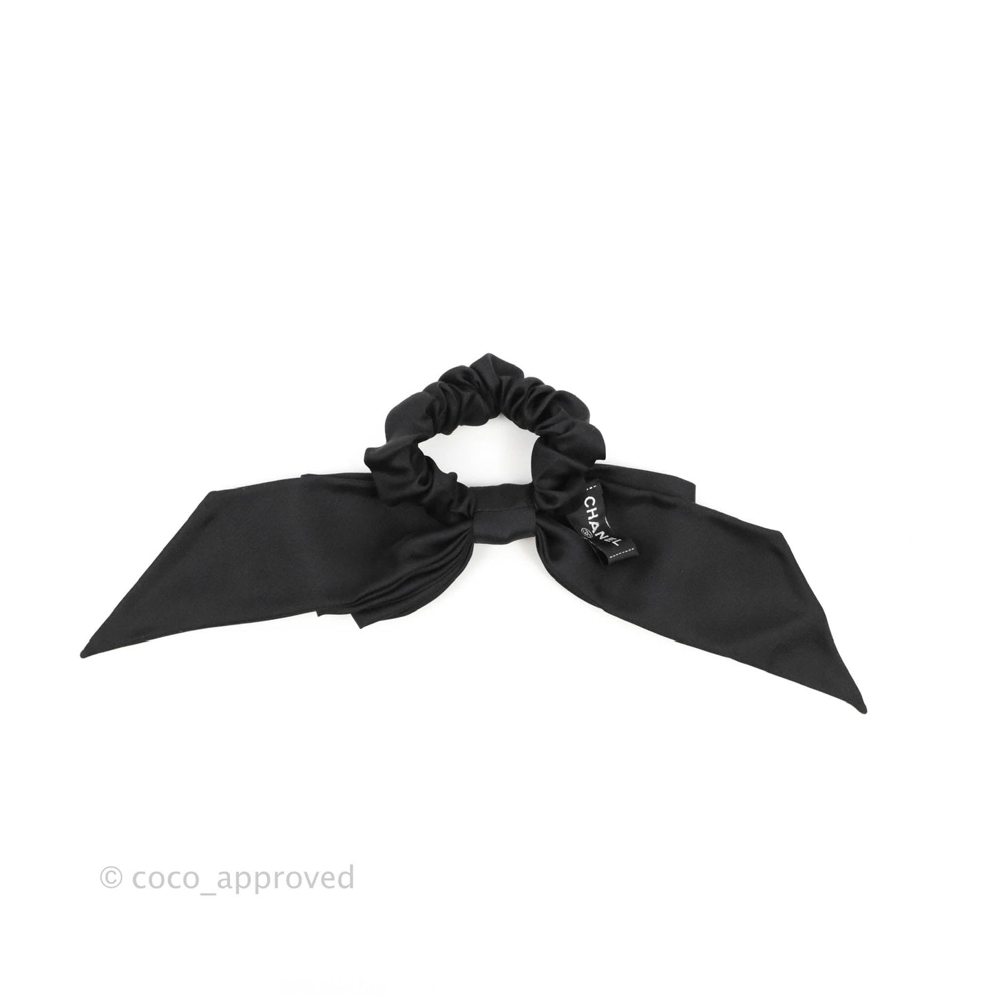 Chanel Bow Silk Hair Accessory Black