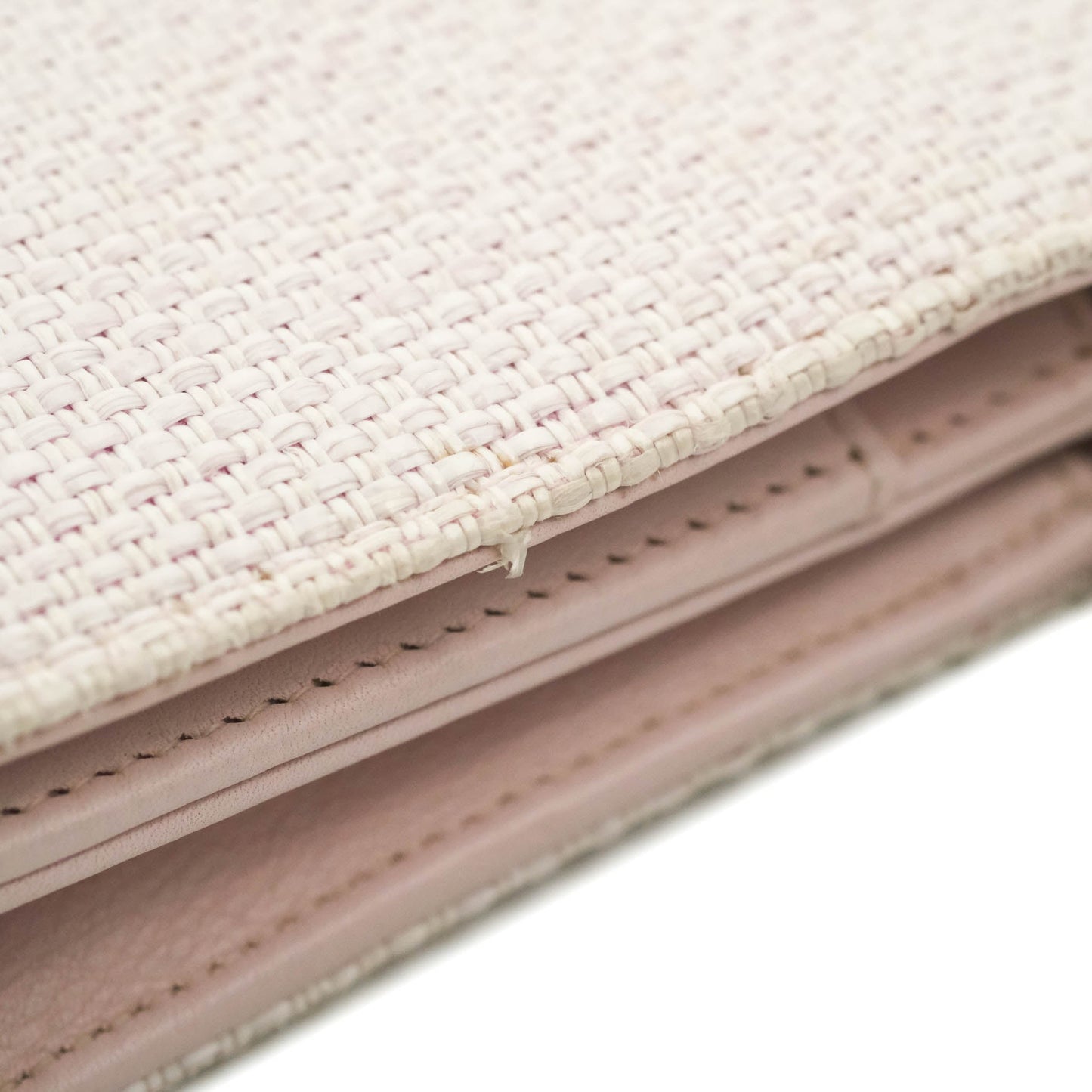 Chanel Deauville Wallet On Chain WOC Pink Canvas Silver Hardware