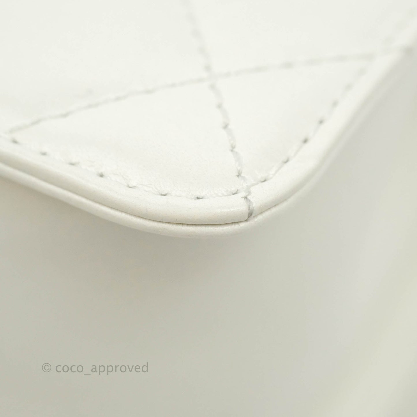 Chanel Quilted Mini Perfect Fit Adjustable White Calfskin Aged Gold Hardware