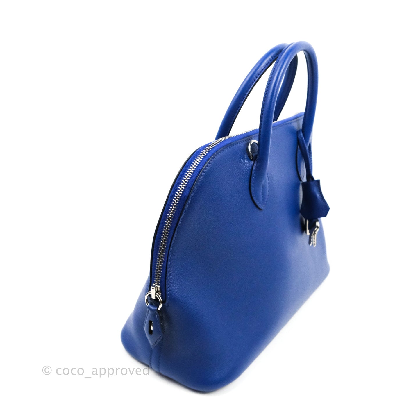 Hermès Bolide 1923 31 Bleu Royal Evercolor Palladium Hardware