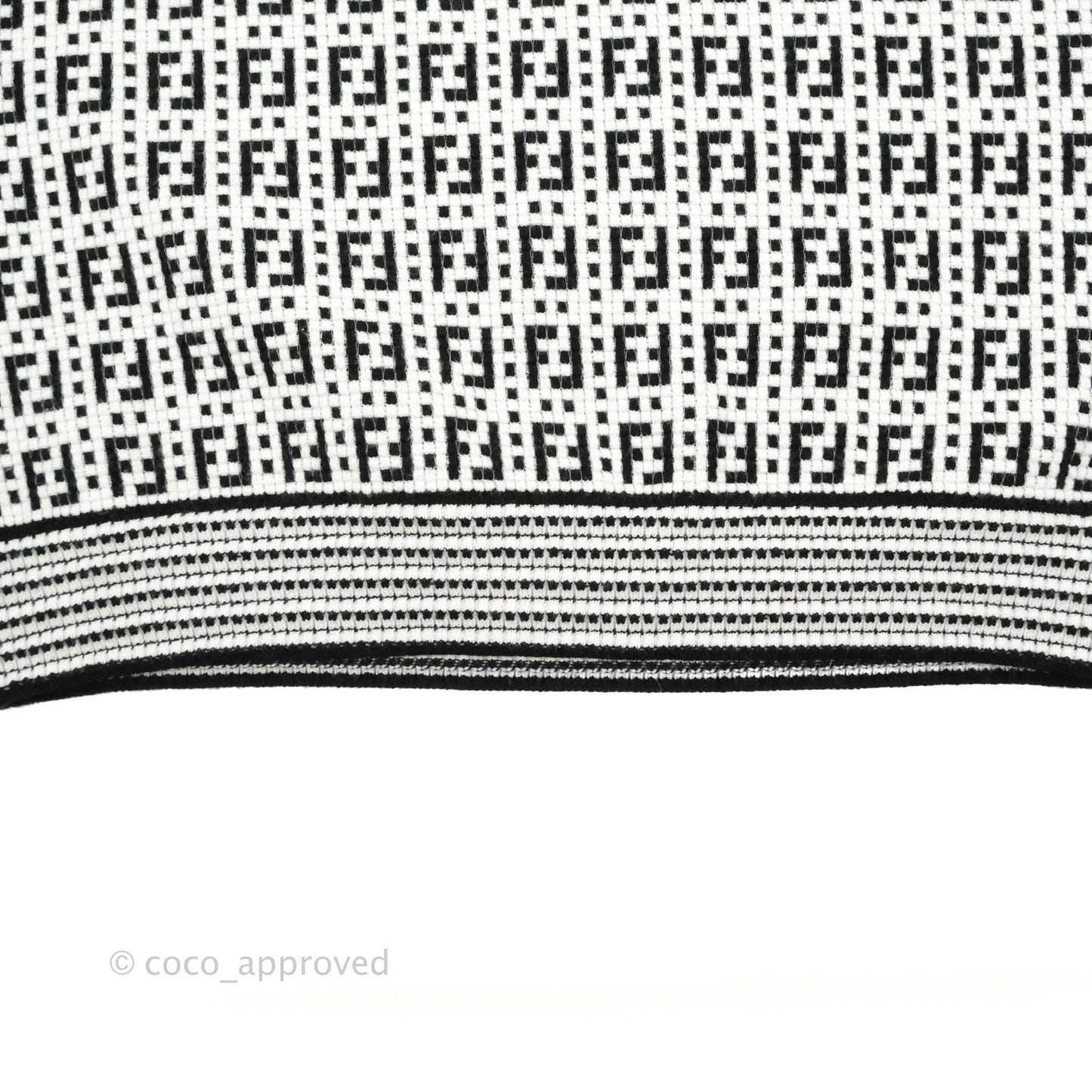 Fendi FF Pattern Woven White Top