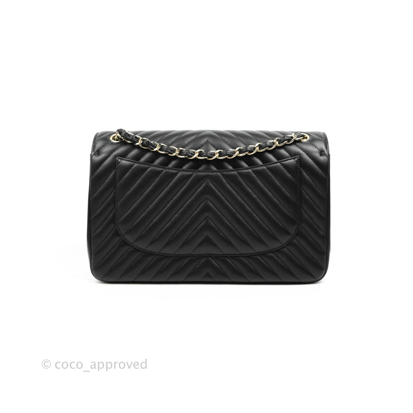 Chanel Jumbo Chevron Double Flap Black Lambskin Gold Hardware⁣⁣
