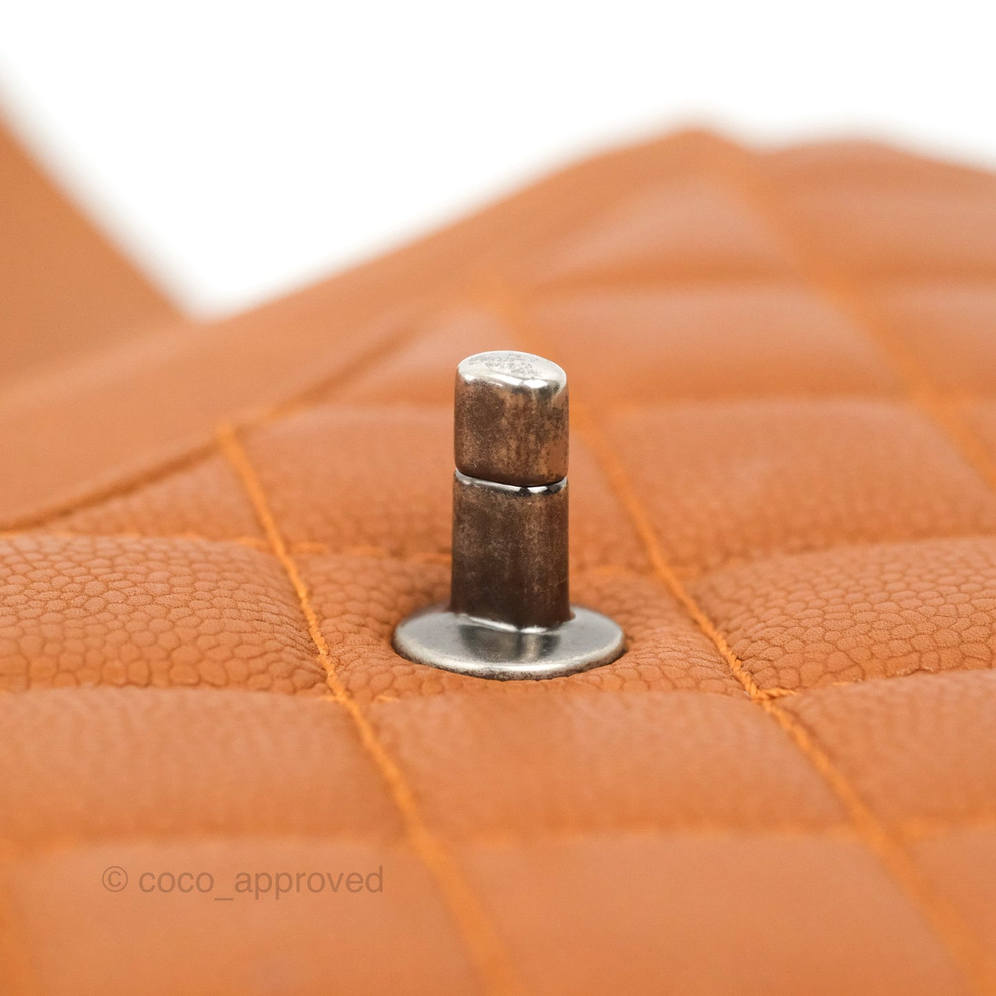 Chanel Flap Bag Quilted Caramel Brown Caviar Ruthenium Hardware