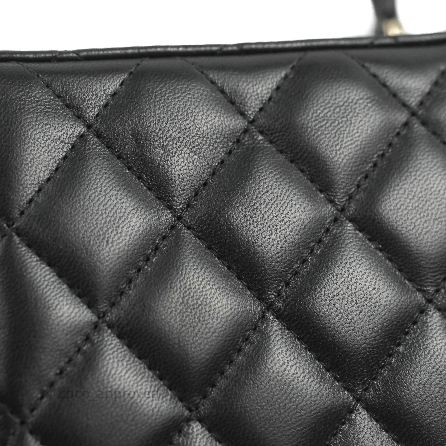 Chanel Vanity Rectangular Top Handle Black Lambskin Gold Hardware