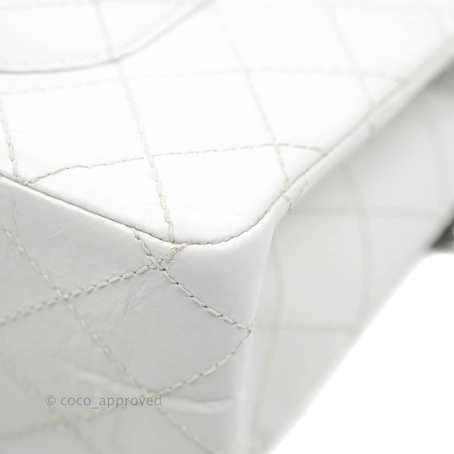 Chanel Quilted Reissue 226 Flap White Aged Calfskin Gun Metal Hardware