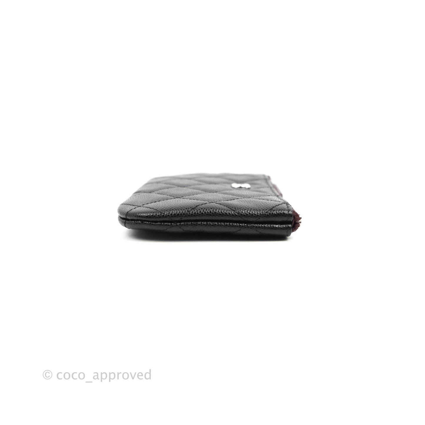 Chanel Quilted Mini O Case Black Caviar Silver Hardware