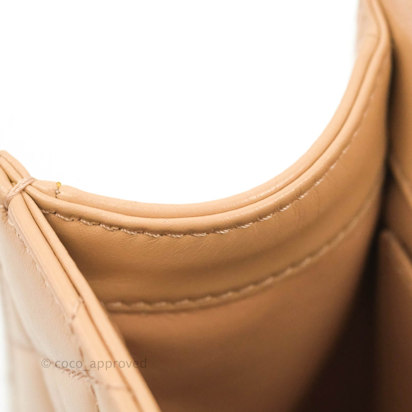 Chanel Quilted Perfect Fit Adjustable Beige Calfskin Gold Hardware 21A