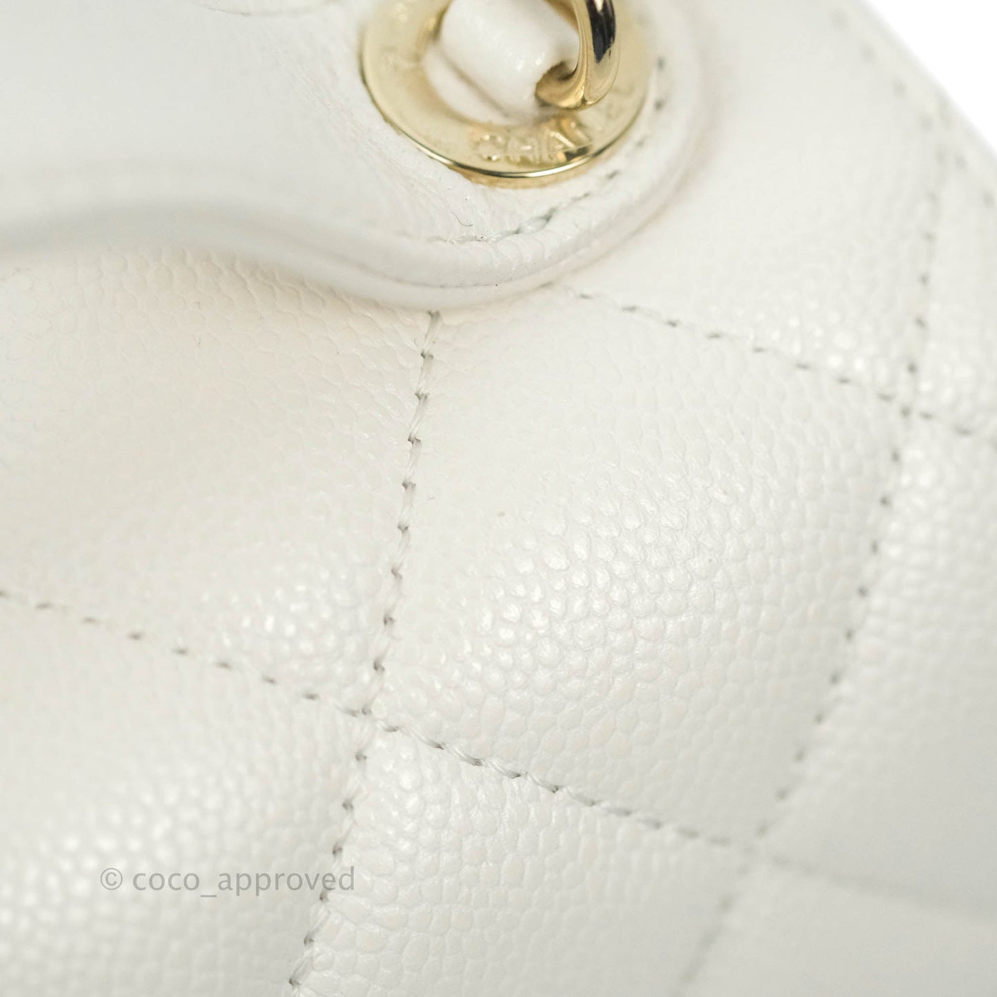 Chanel Quilted Small Business Affinity Flap White Caviar Gold Hardware