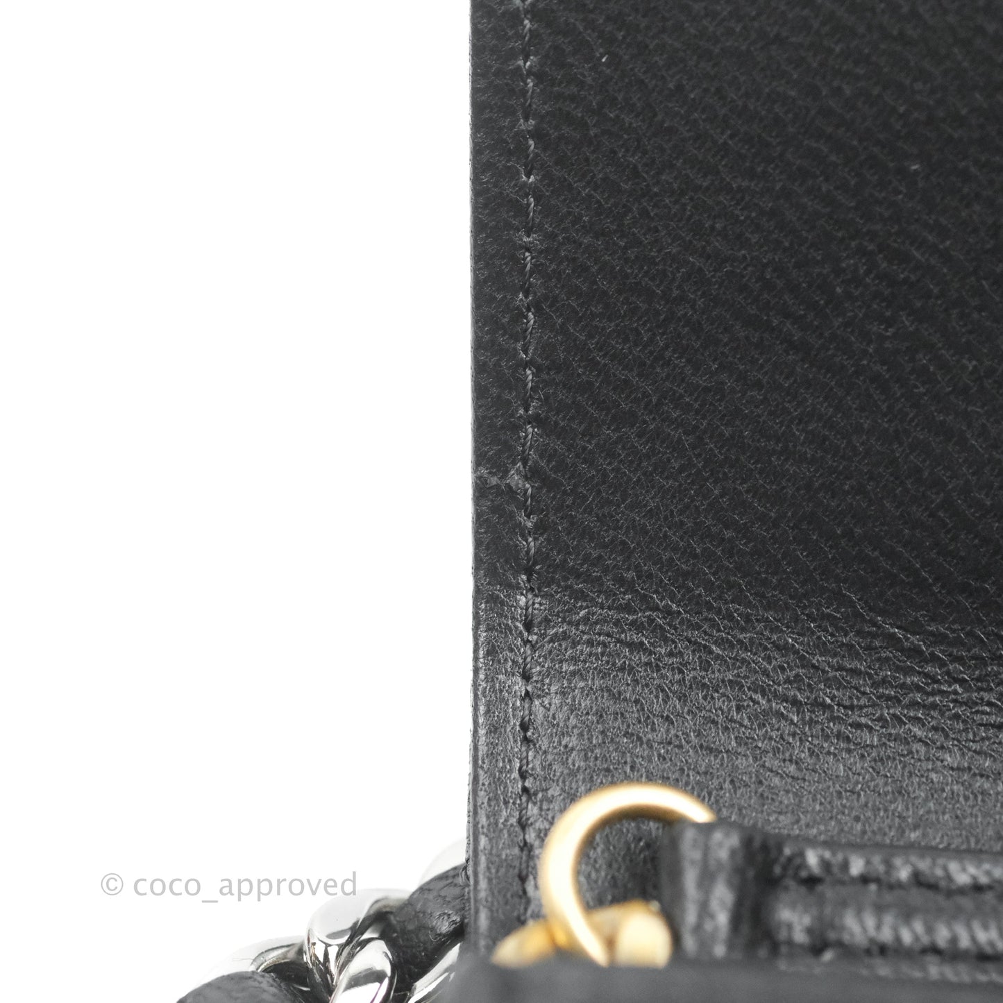 Chanel 19 Card Holder With Chain Black Mixed Hardware