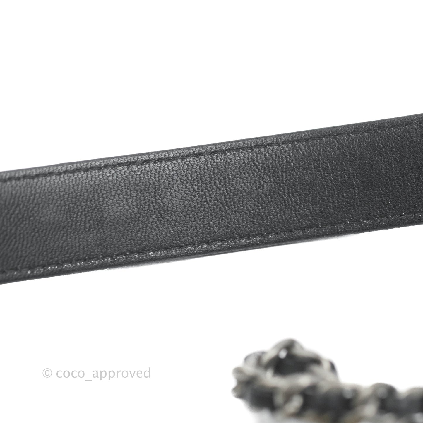 Chanel 19 Card Holder With Chain Black Mixed Hardware