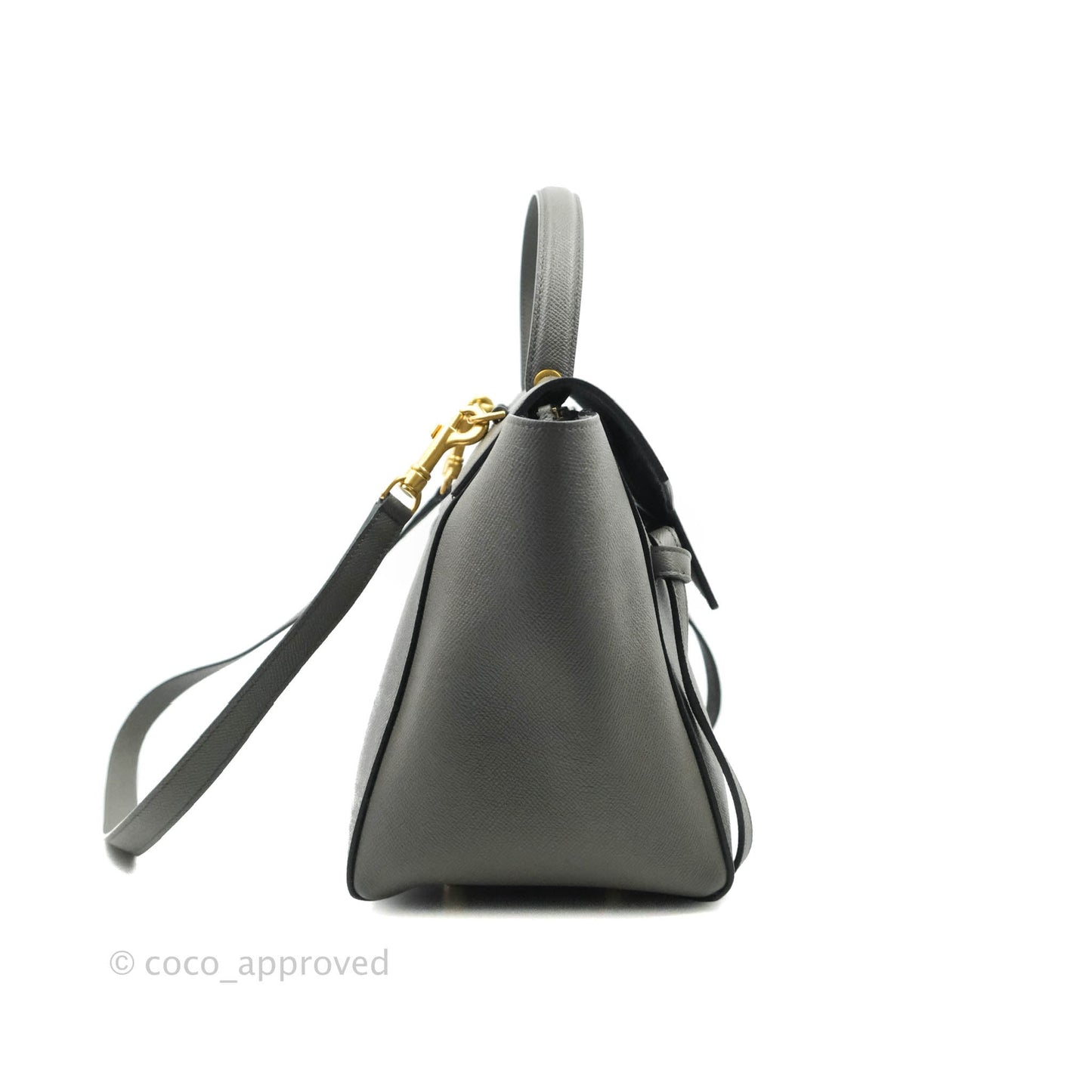 Celine Mini Belt Bag Grey Grained Calfskin Gold Hardware
