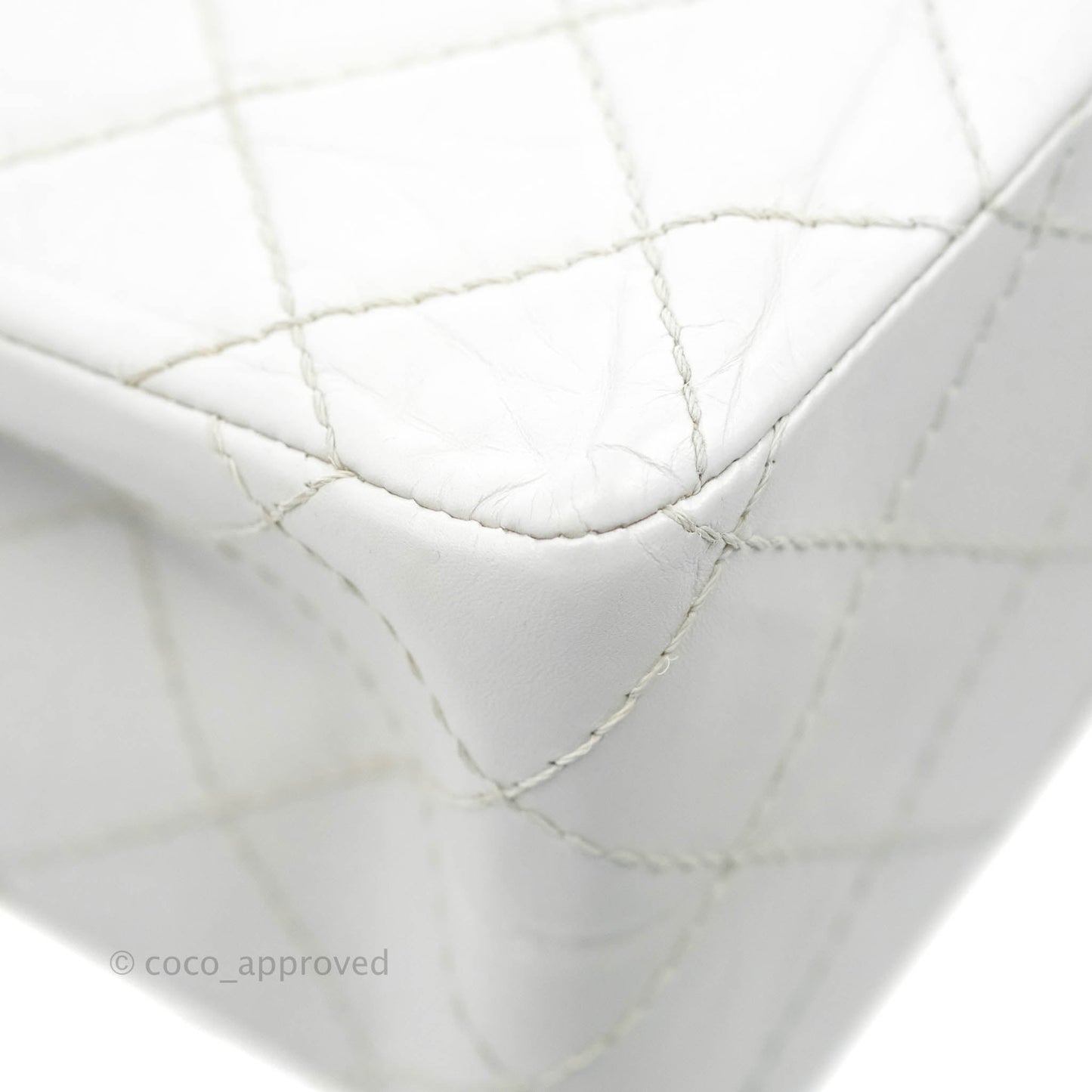 Chanel Quilted Reissue 226 Flap White Aged Calfskin Gun Metal Hardware