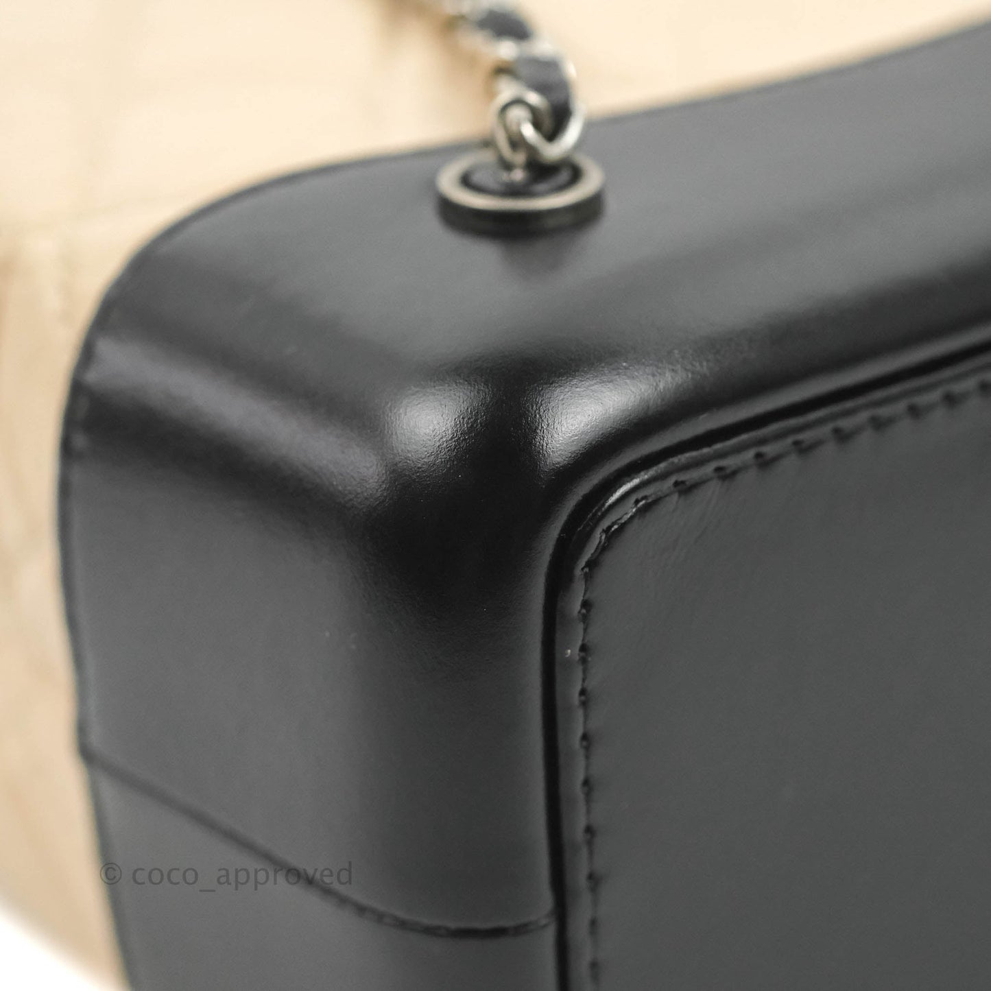 Chanel Small Gabrielle Backpack Beige Black Aged Calfskin