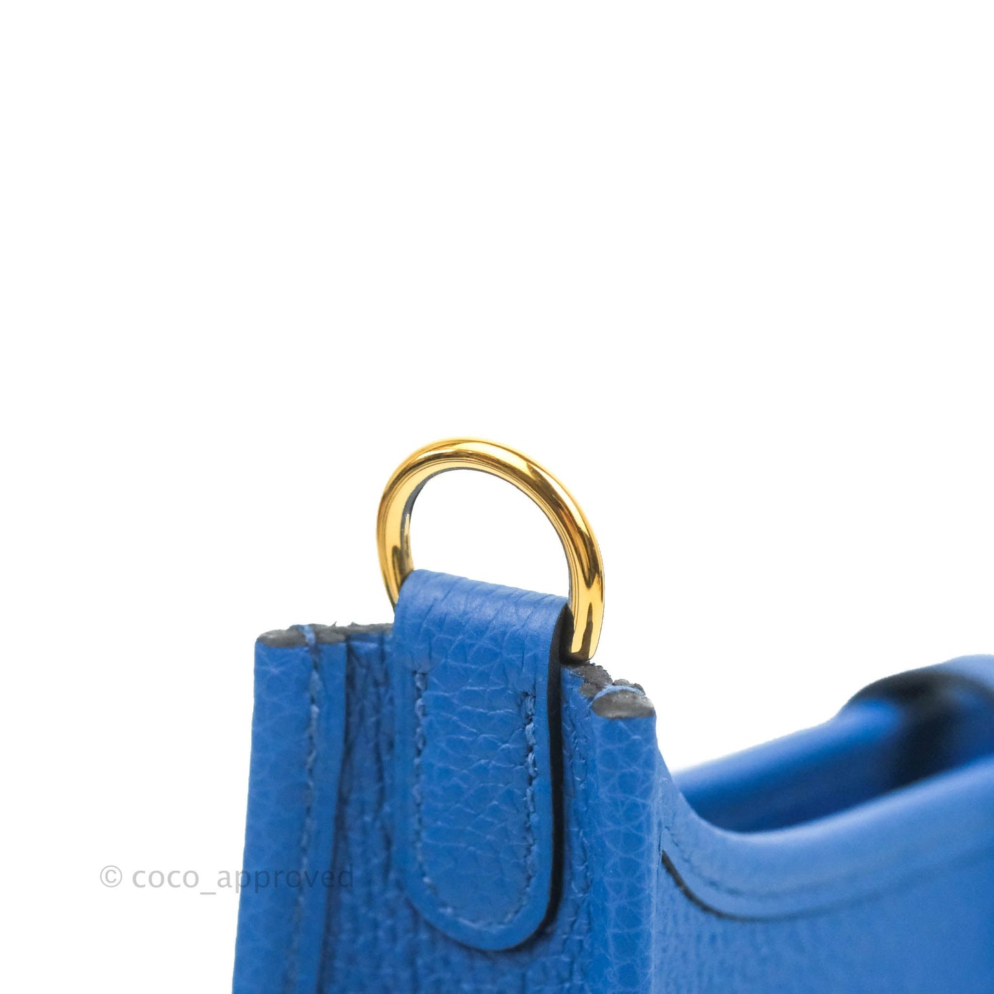 Hermès Clemence Mini Evelyne Blue Hydra Gold Hardware