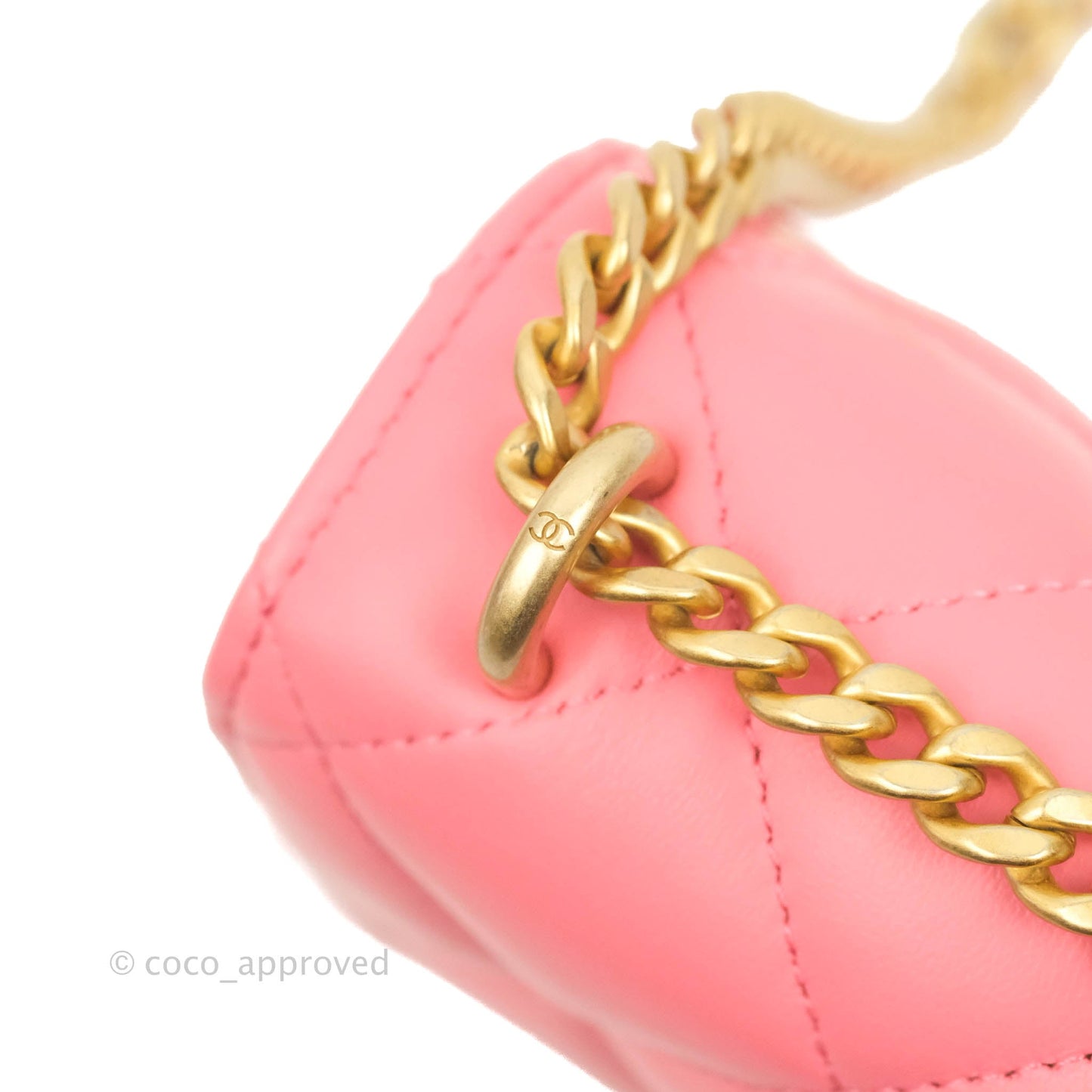 Chanel Clutch with Chain Pink Lambskin Enamel Gold Hardware