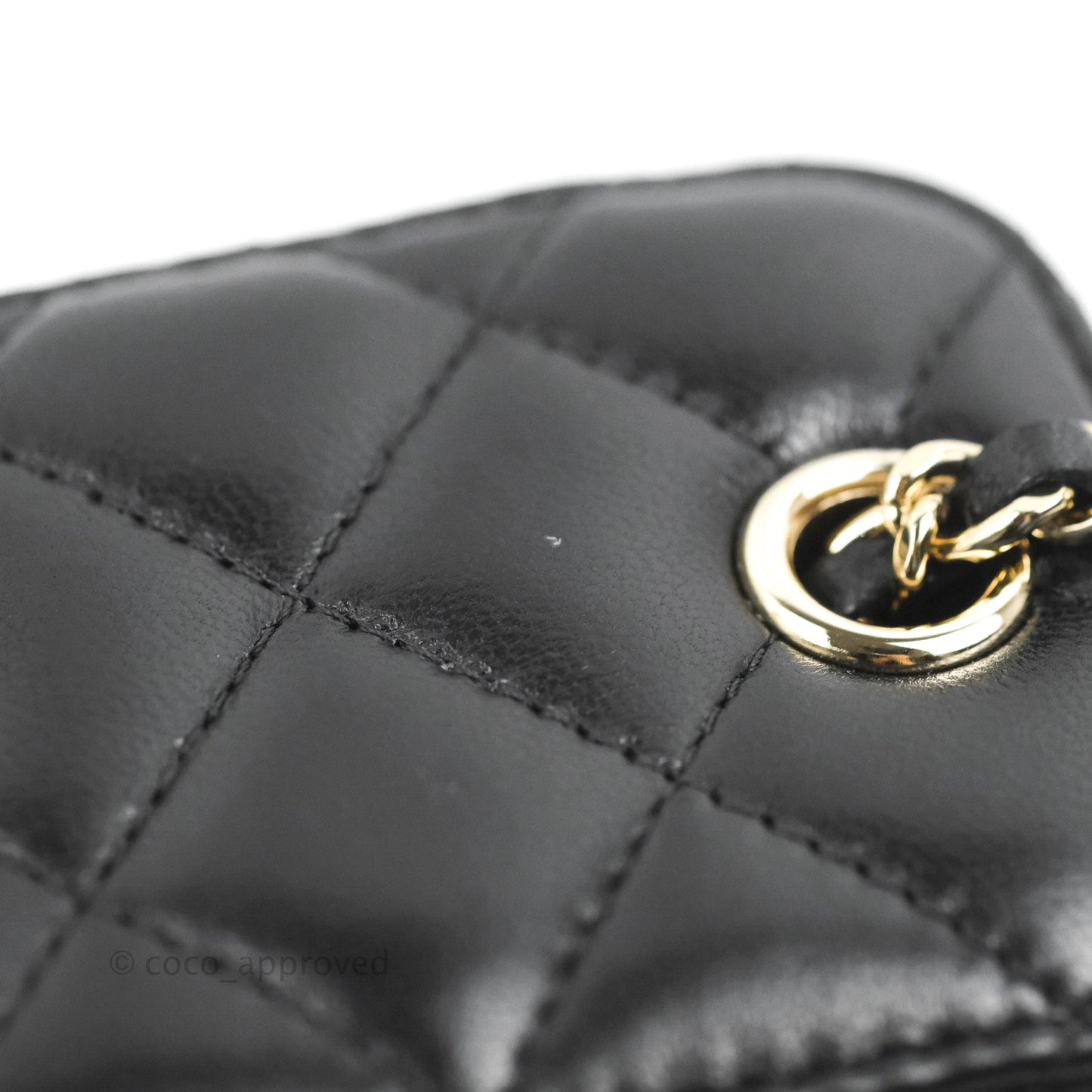 Chanel Mini Vanity With Chain Black Lambskin Gold Hardware