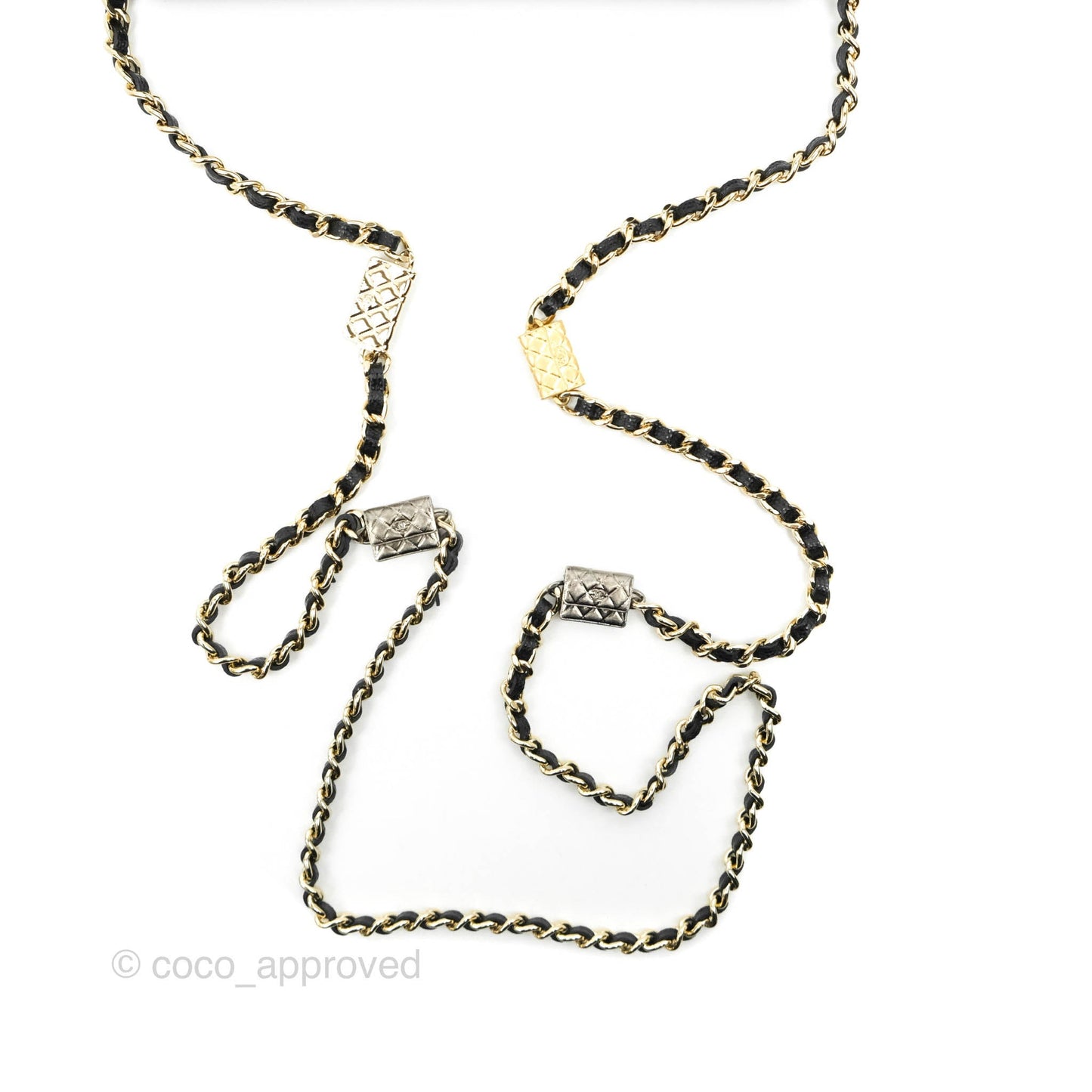 Chanel Quilted WOC Black Caviar Gold Hardware With Charms