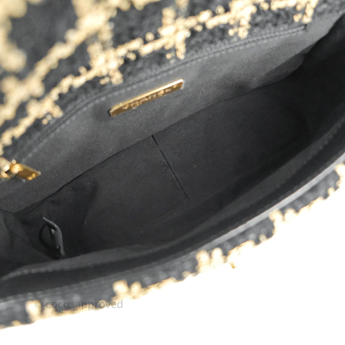 Chanel 19 Small Tweed Black Beige Mixed Hardware