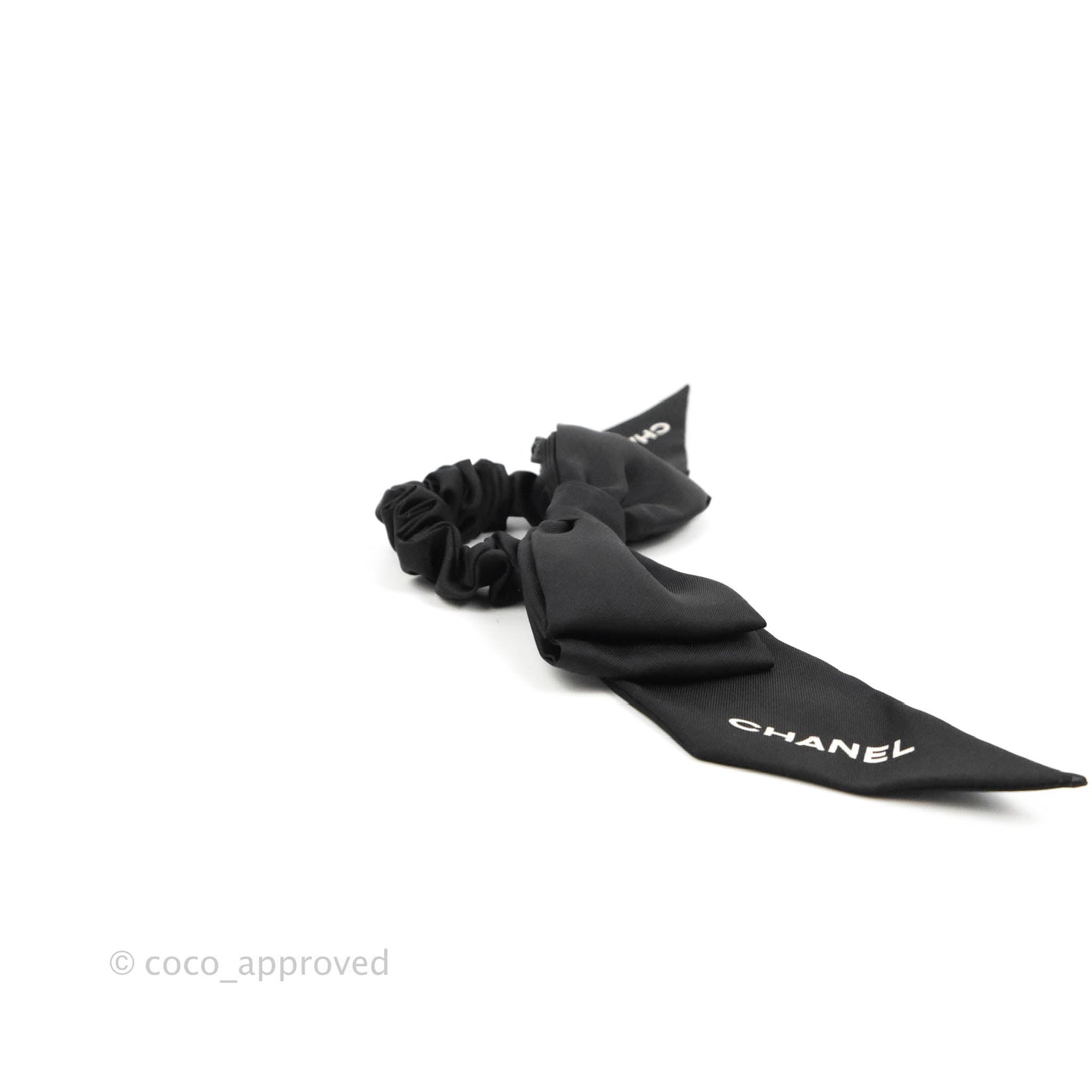 Chanel Bow Silk Hair Accessory Black